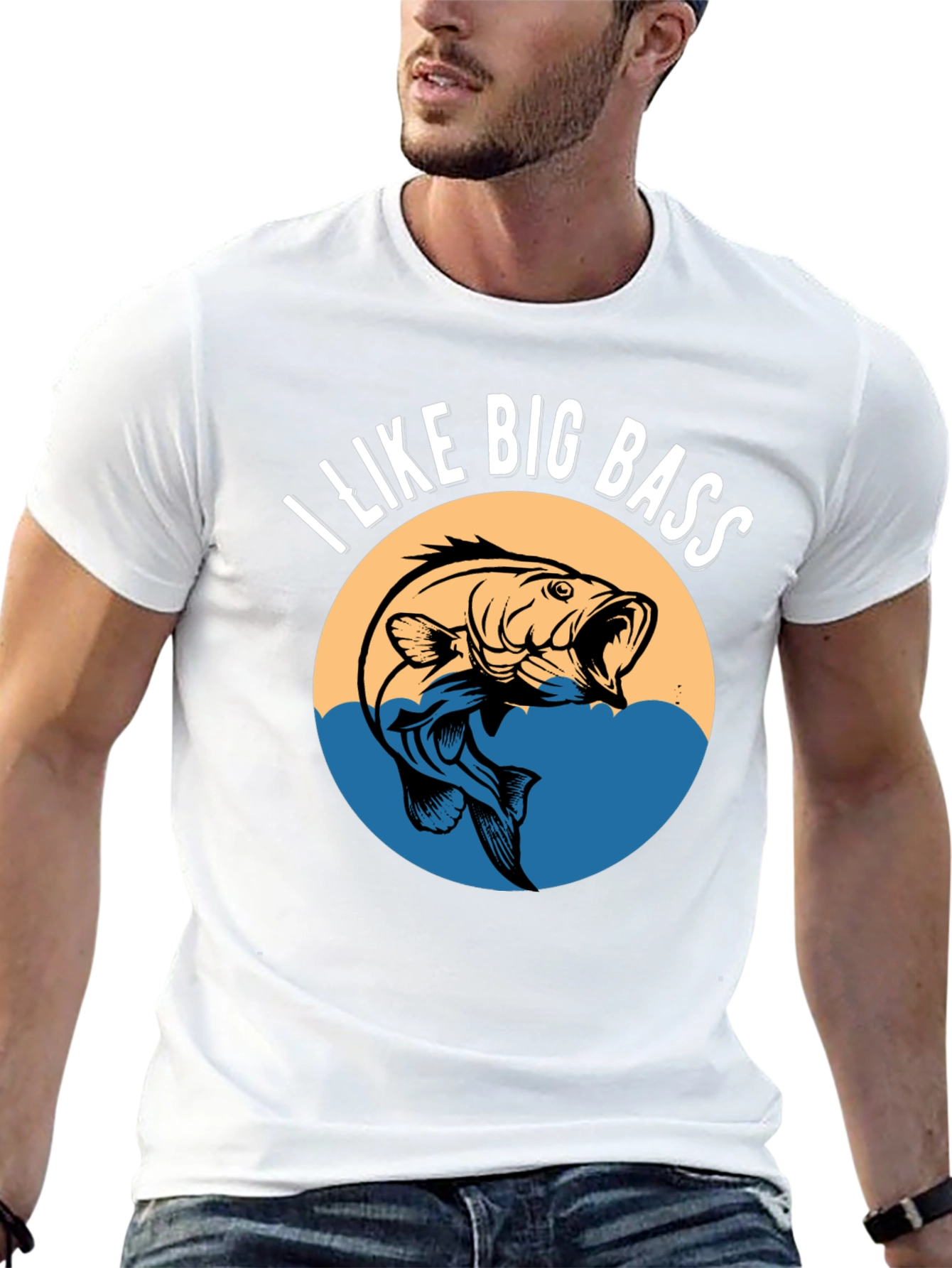 I Like Big Bass Graphic Tee - Fishing T-Shirt