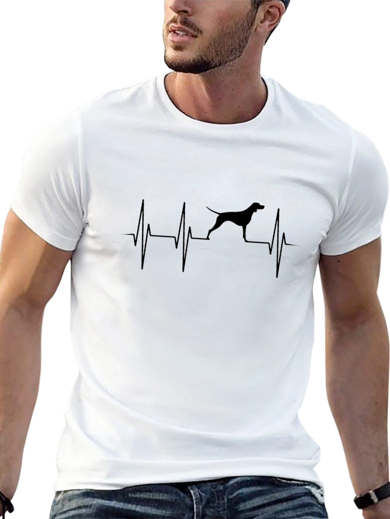 Dog Breed Heartbeat Graphic T-Shirt