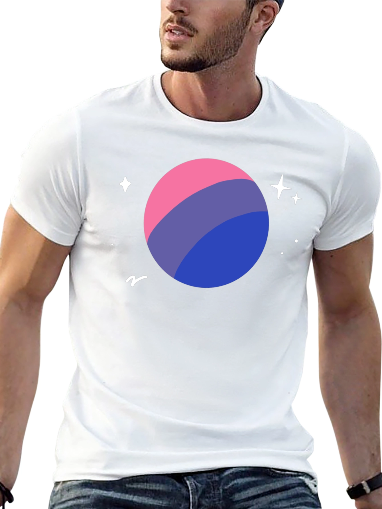 Bi Pride Planet T-Shirt - LGBTQ+ Space Tee
