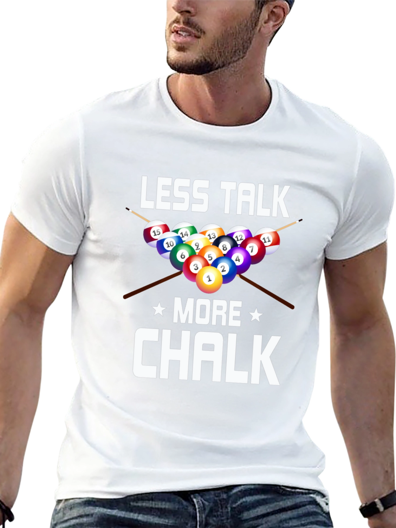Less Talk More Chalk Billiards Graphic T-Shirt