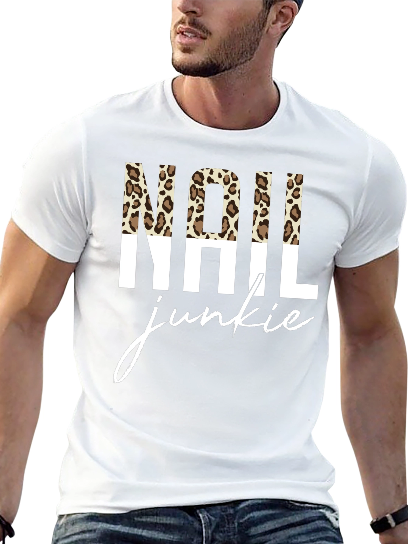 Nail Junkie Leopard Print Graphic Tee