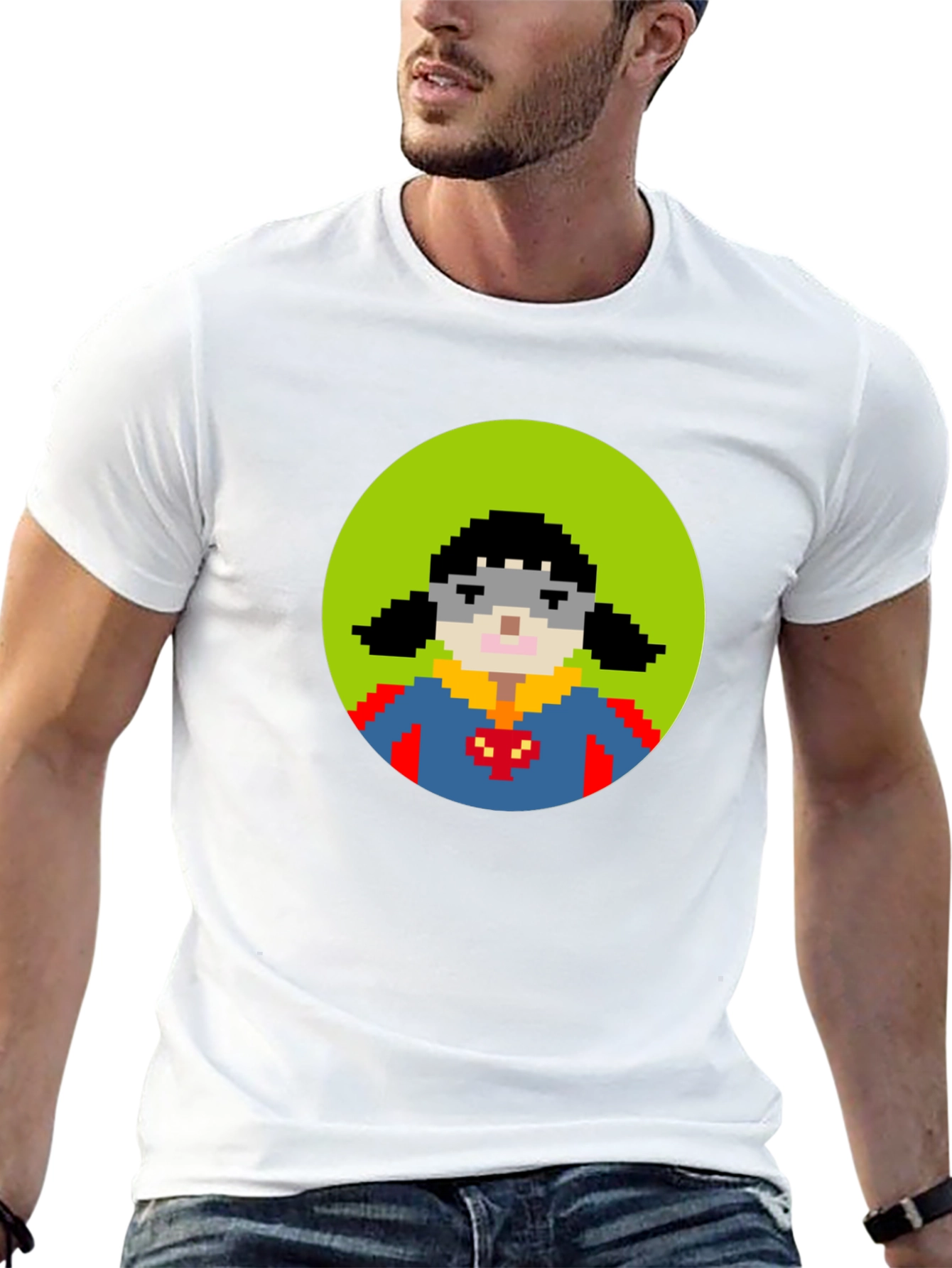 Pixel Superhero T-Shirt - Black Cotton Tee