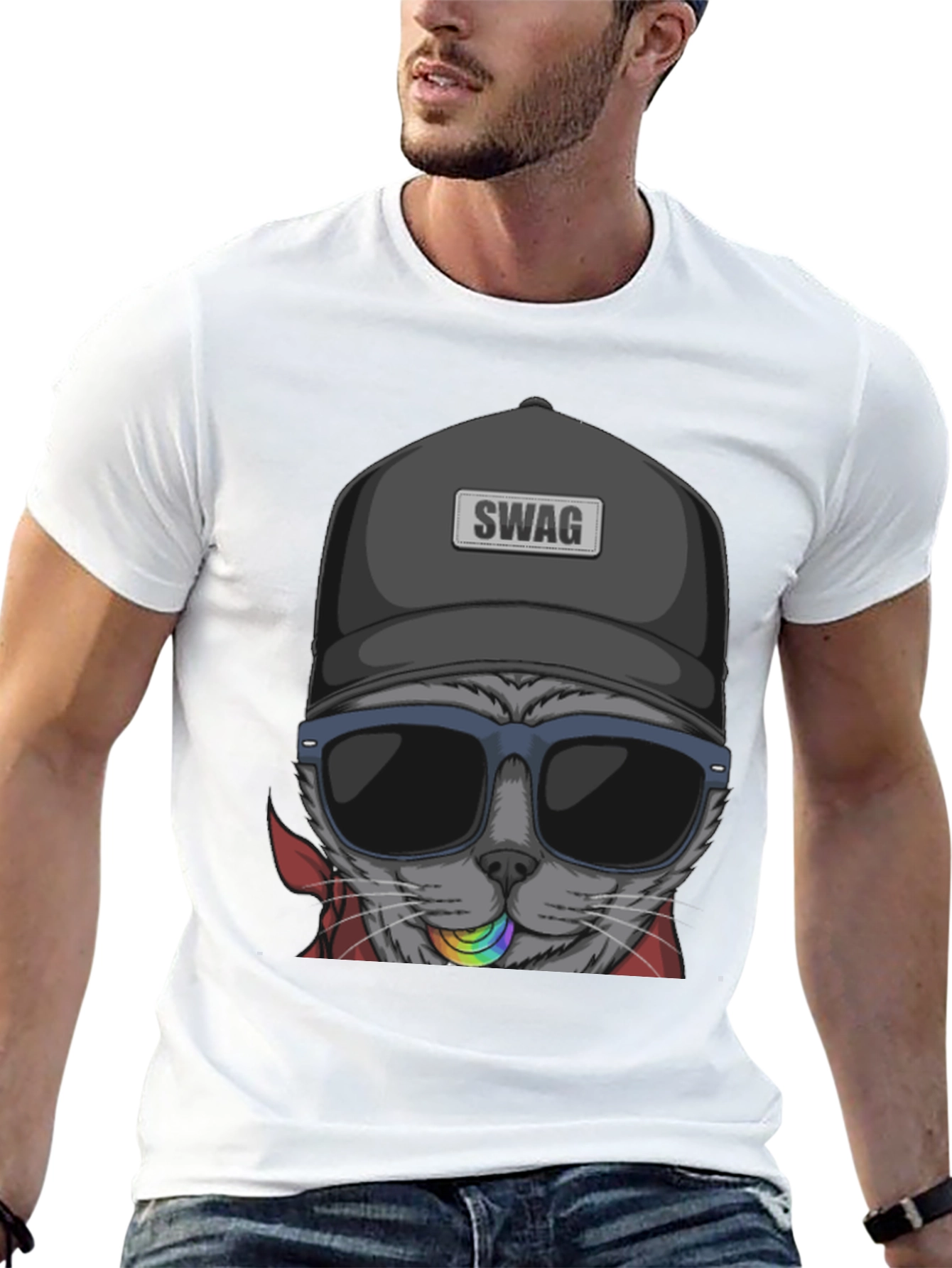Swag Cat T-Shirt - Cool Graphic Tee