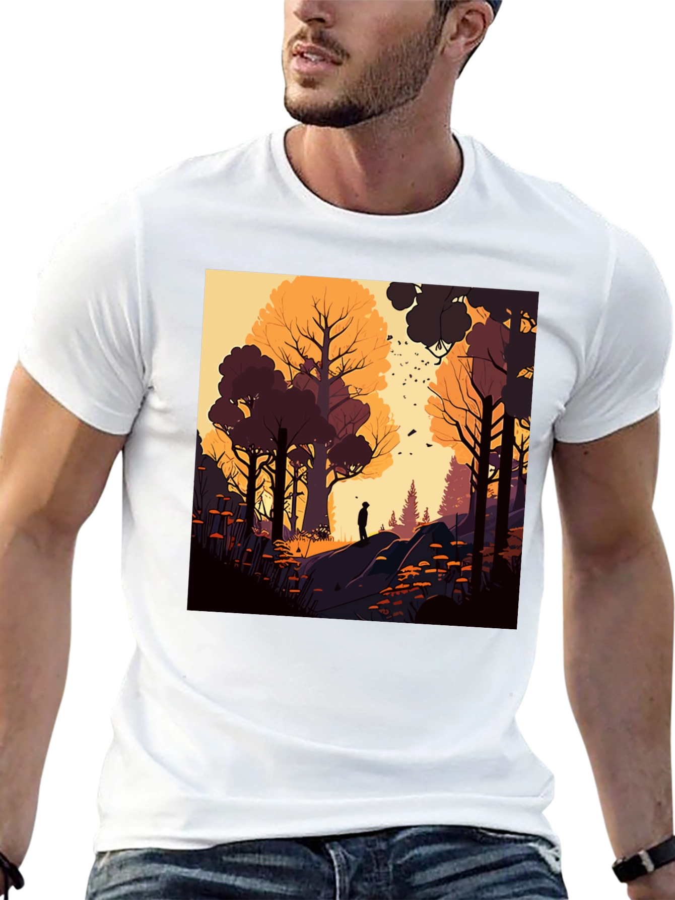 Artistic Forest Graphic T-Shirt - Stylish Nature Tee