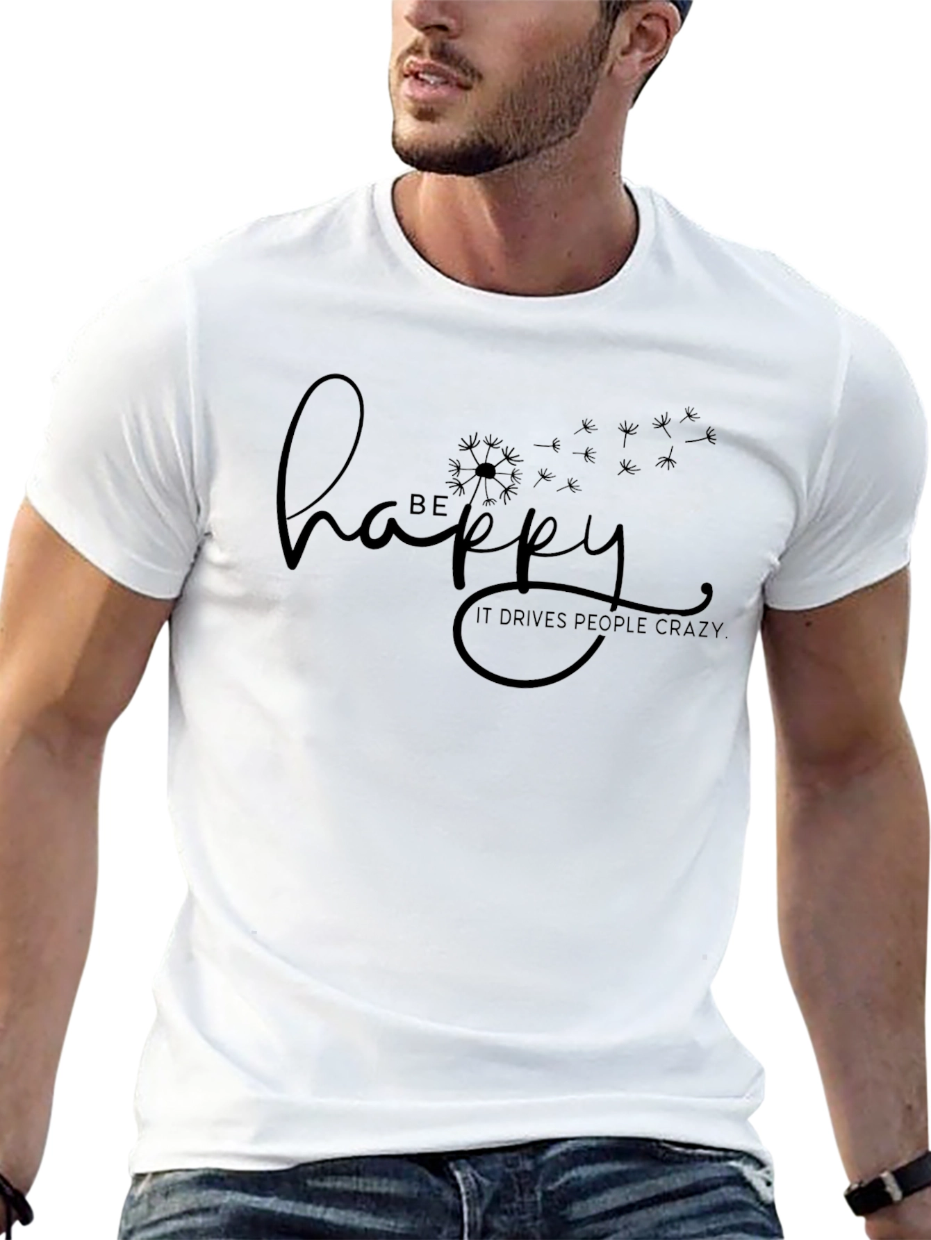 Be Happy T-Shirt - Dandelion Graphic Tee