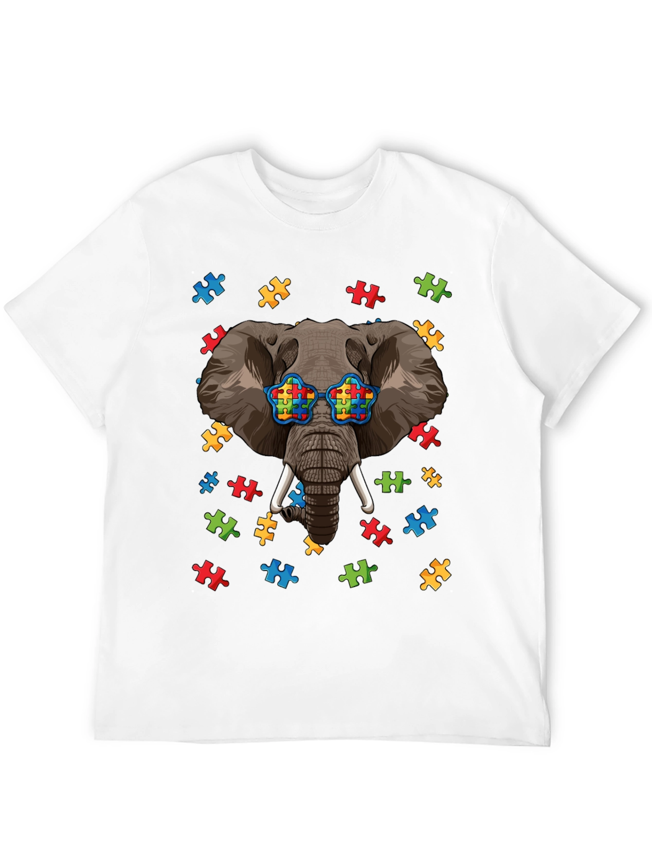Elephant Autism Puzzle Piece T-Shirt