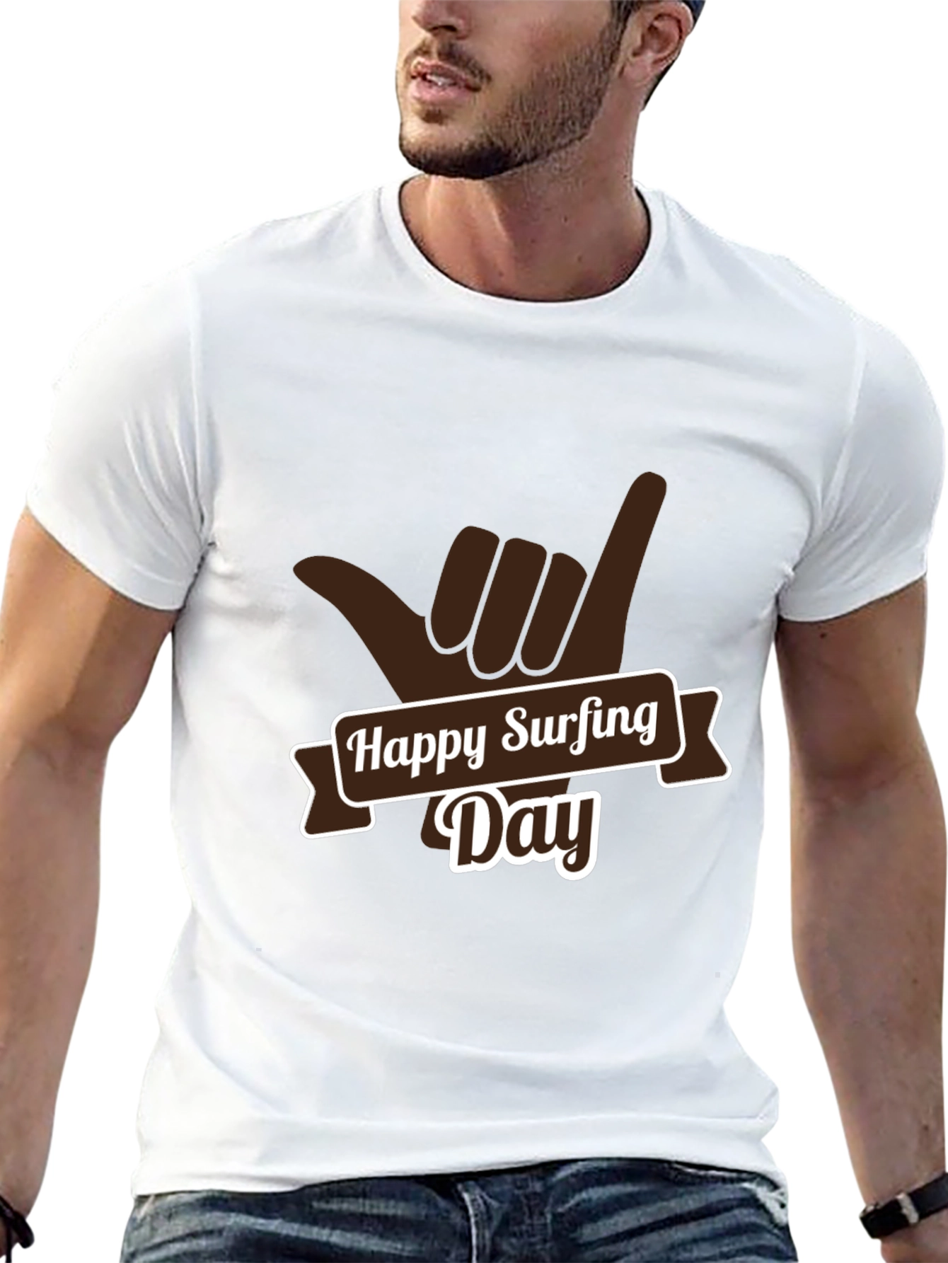 Happy Surfing Day Graphic Tee - Hang Loose!
