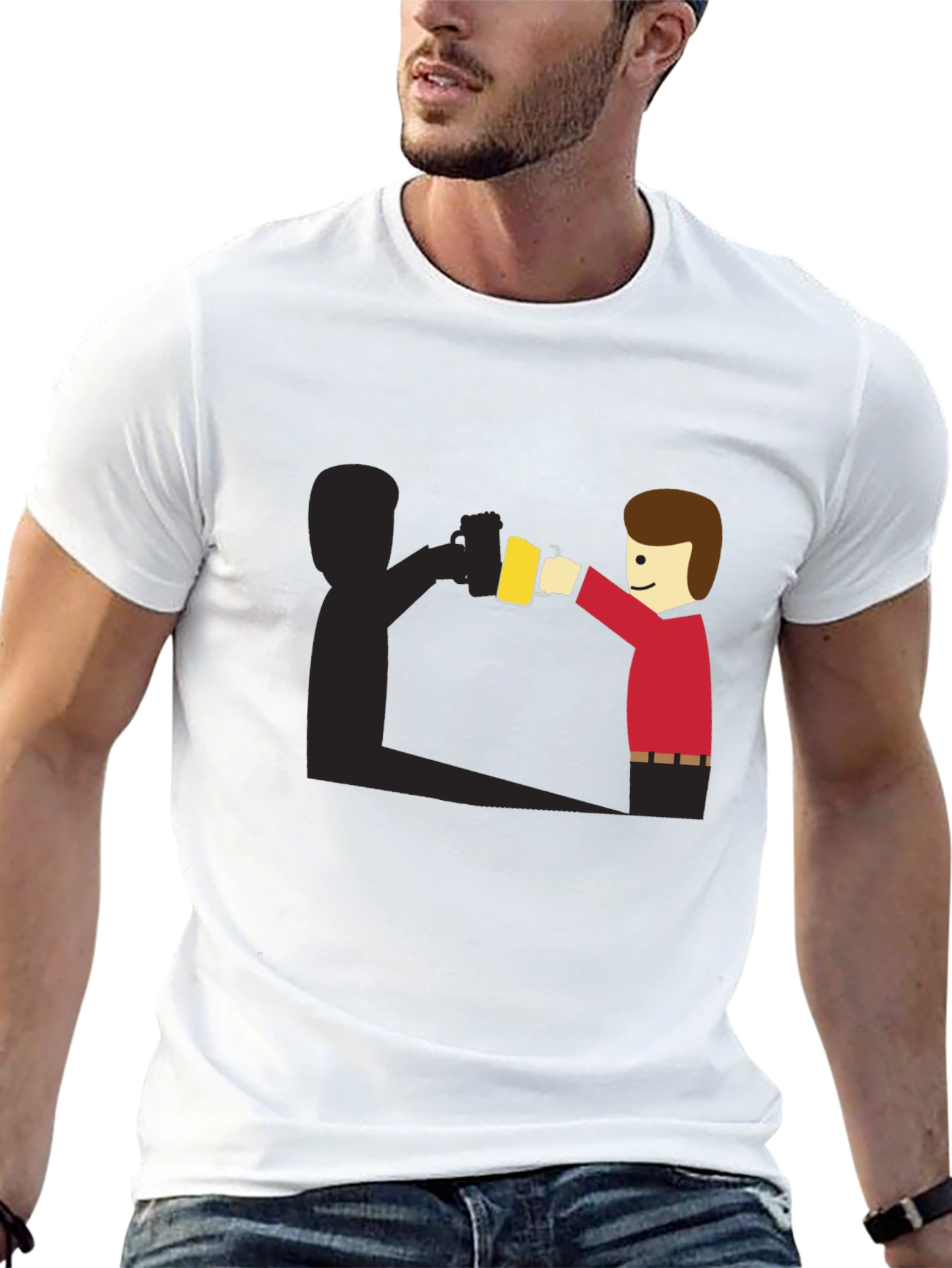 Funny Shadow Beer Lover T-Shirt