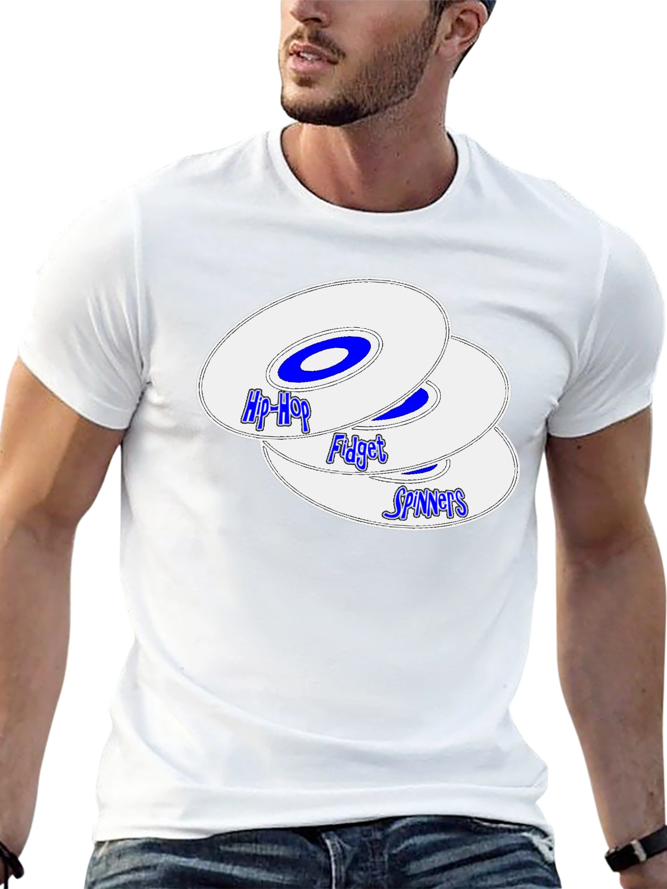 Hip-Hop Fidget Spinners Black T-Shirt