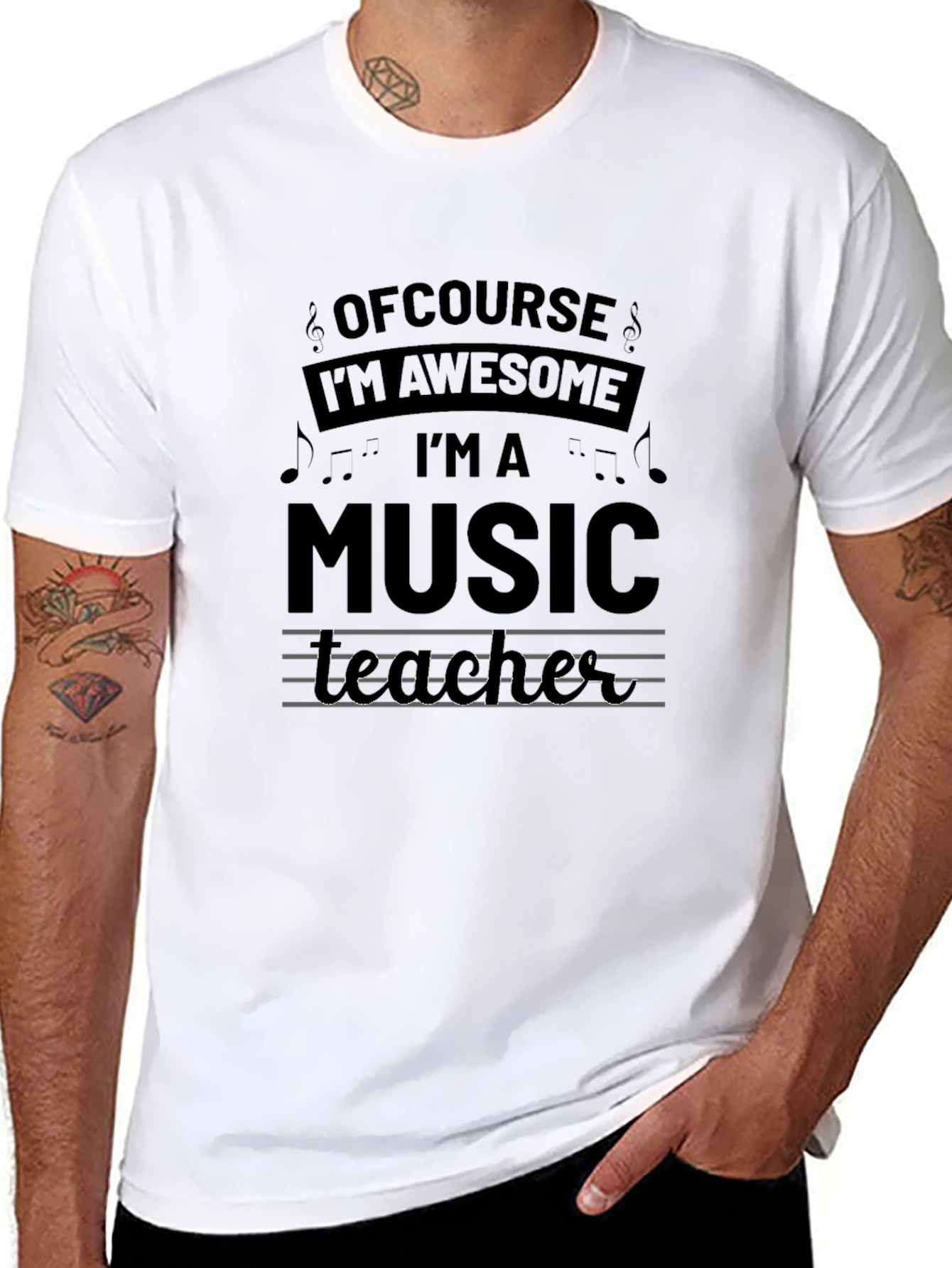 Awesome Music Teacher Black Graphic Tee