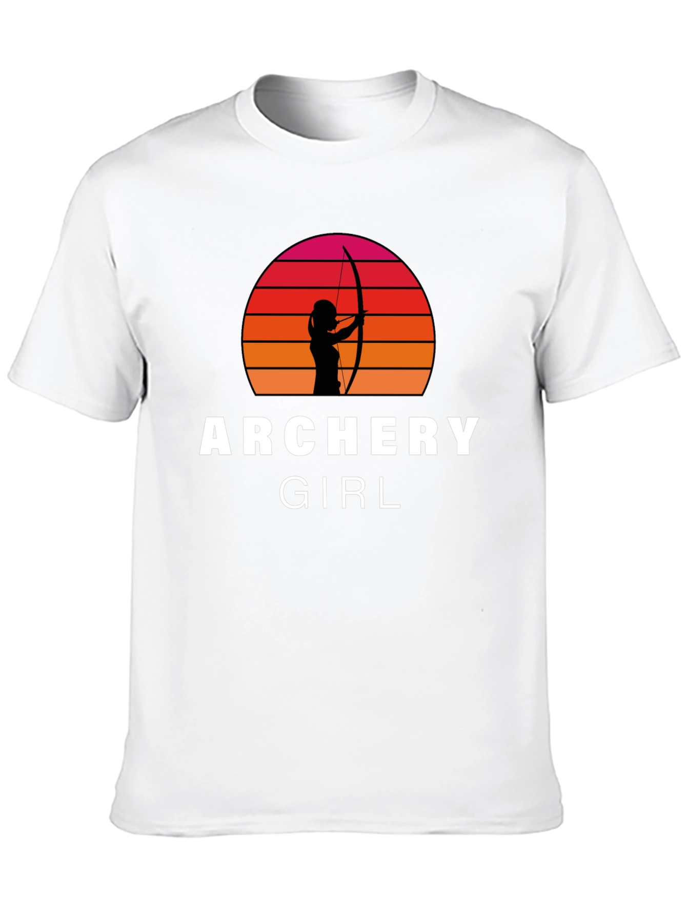 Archery Girl T-Shirt - Retro Sunset Archer Tee