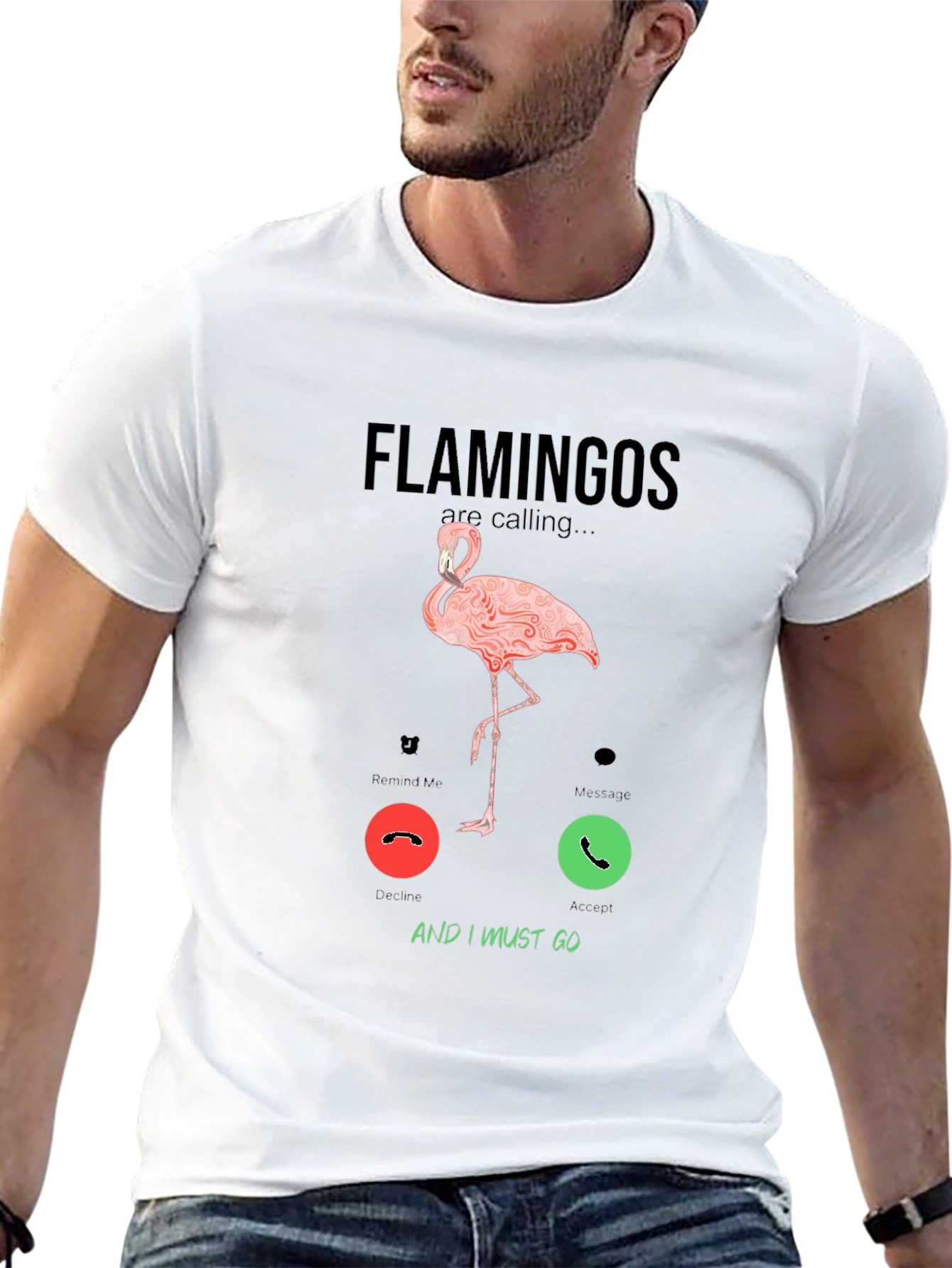 Flamingo Calling Graphic T-Shirt