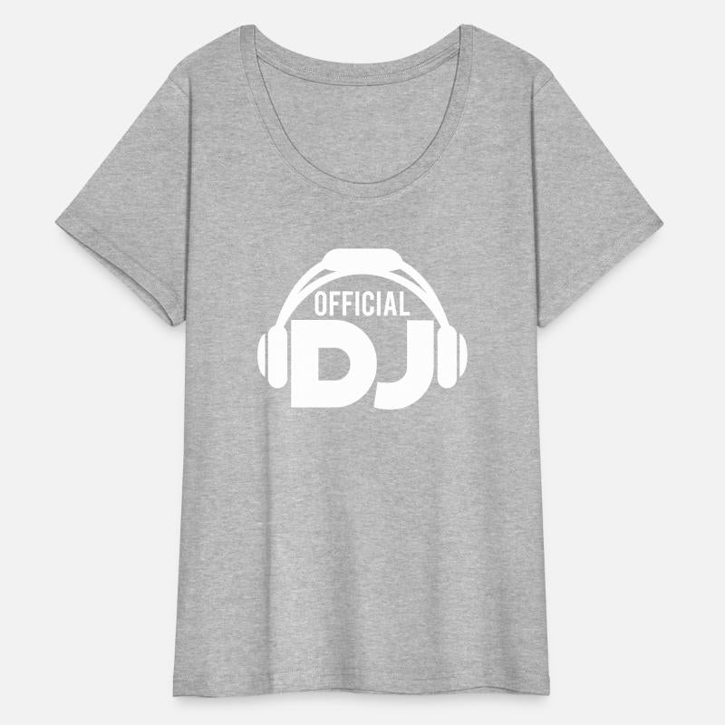 Official DJ headphones music party text lettering