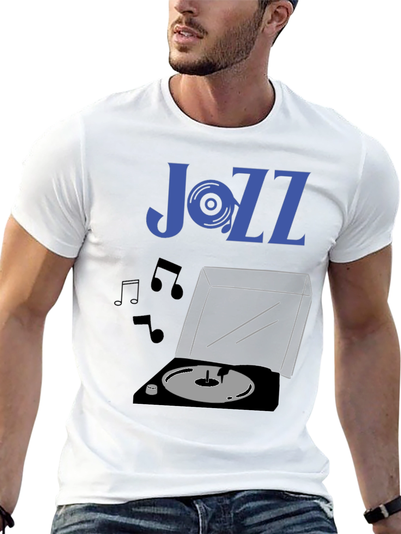Jazz Vinyl Record Player Graphic Tee