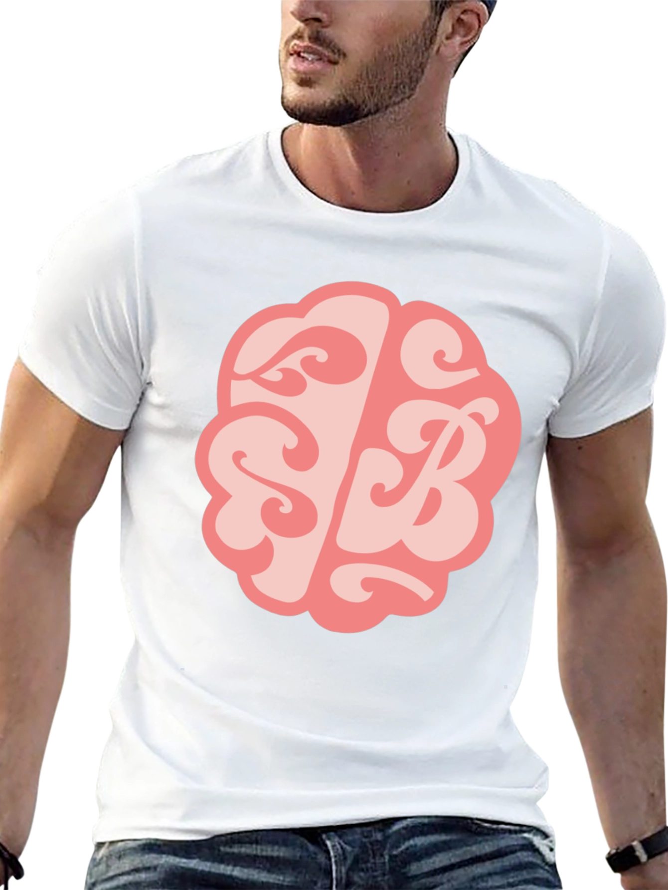 Brain SB Graphic Tee - Black Cotton Blend T-Shirt