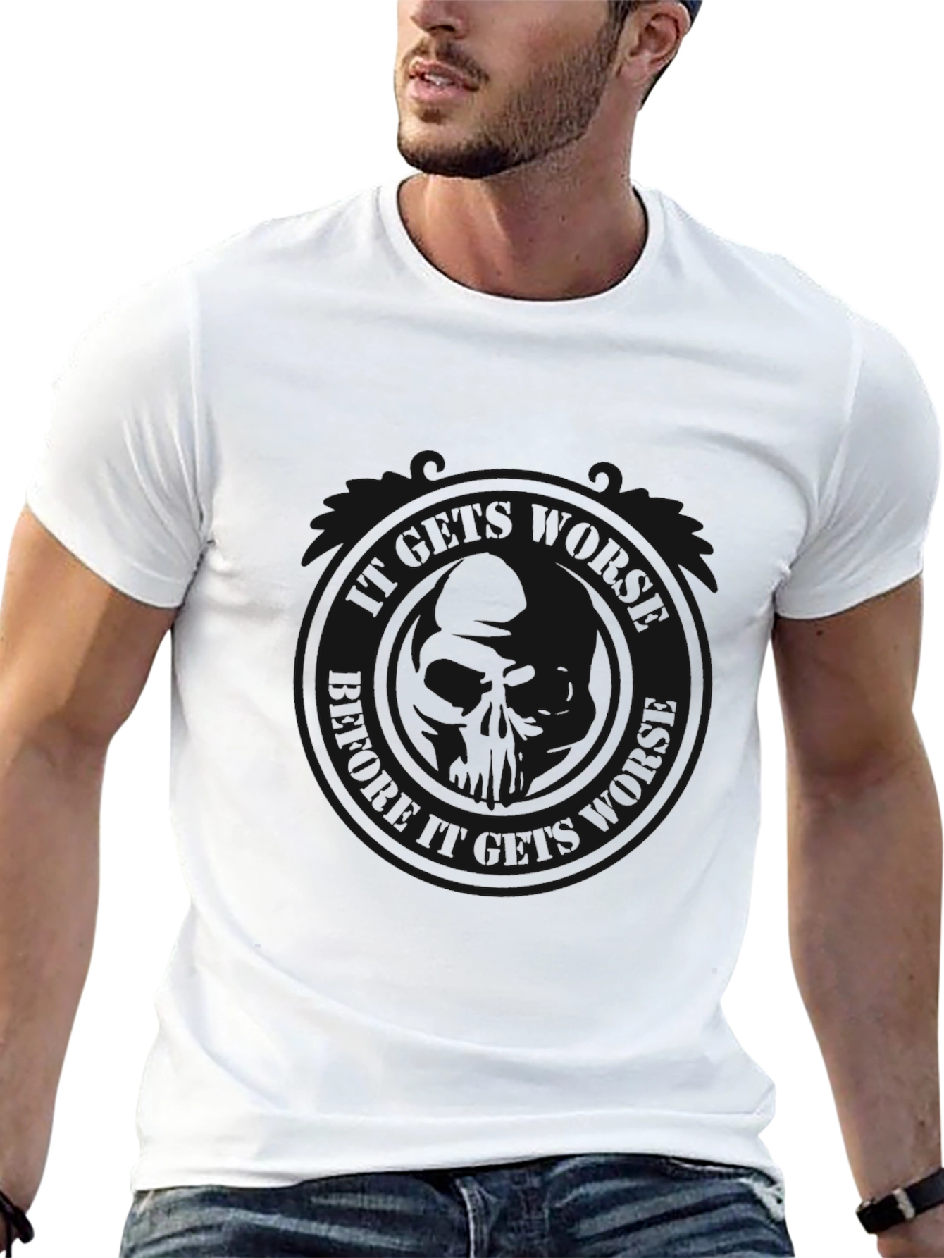 Mens Black Crew Neck T-Shirt