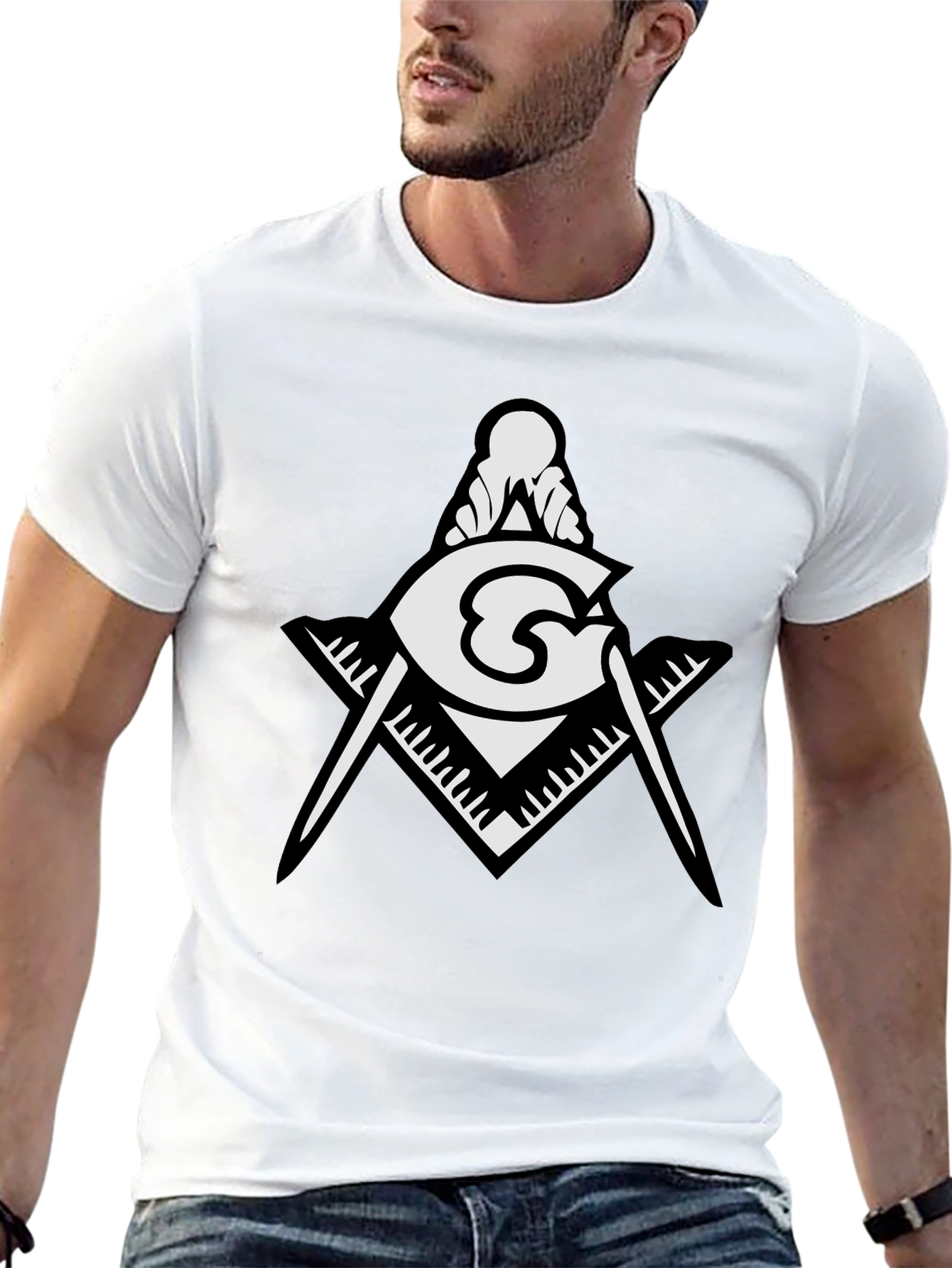 Masonic Compass & Square Graphic T-Shirt