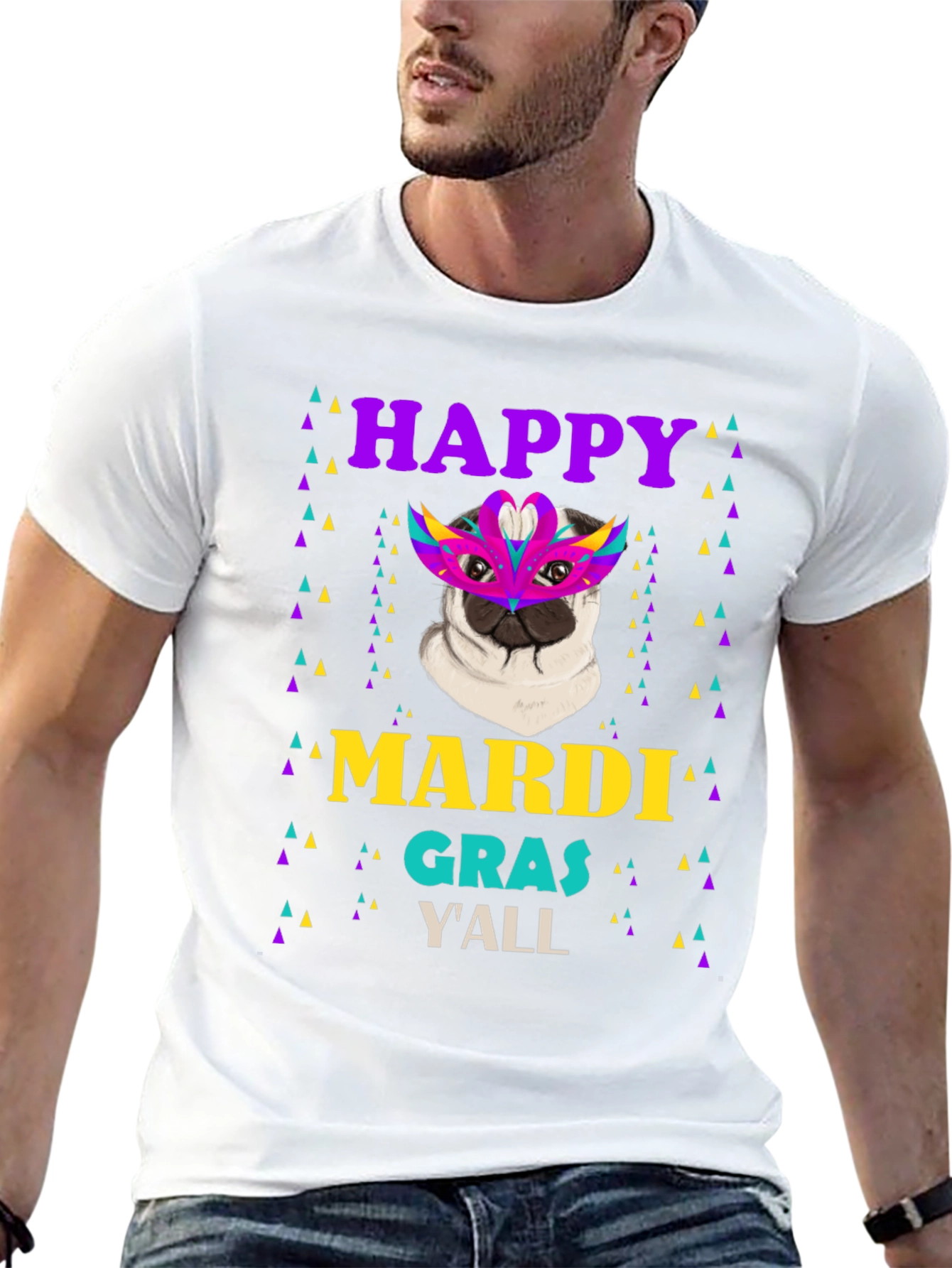Happy Mardi Gras Yall Pug T-Shirt