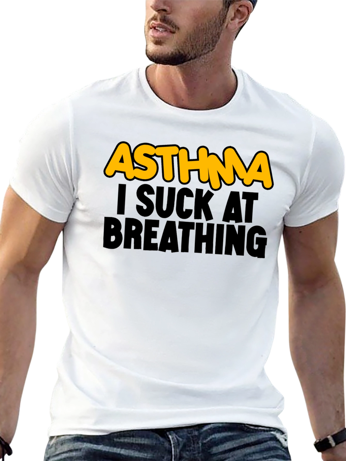 Asthma I Suck At Breathing Graphic T-Shirt
