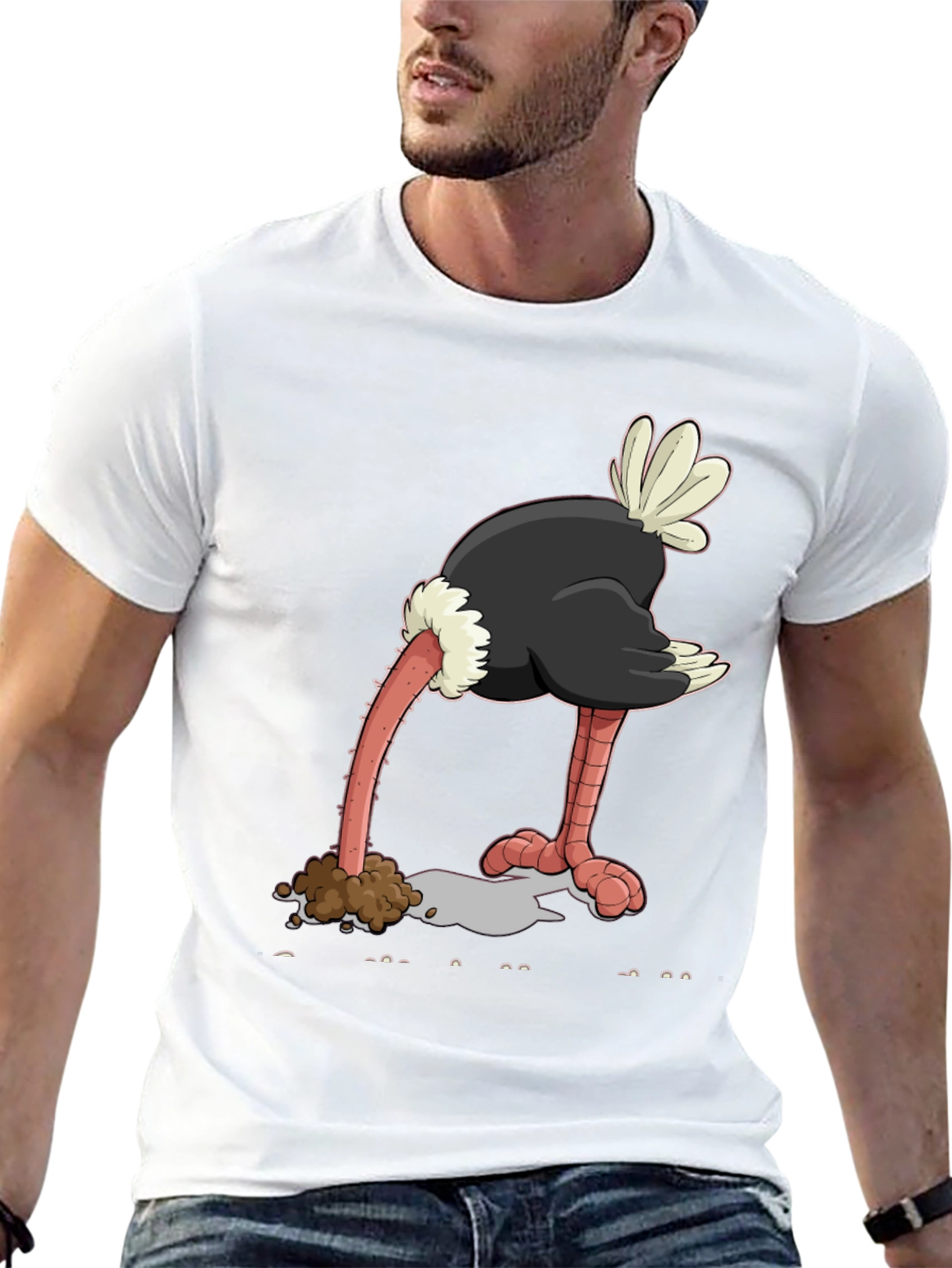Ostrich Head in Sand Graphic Tee