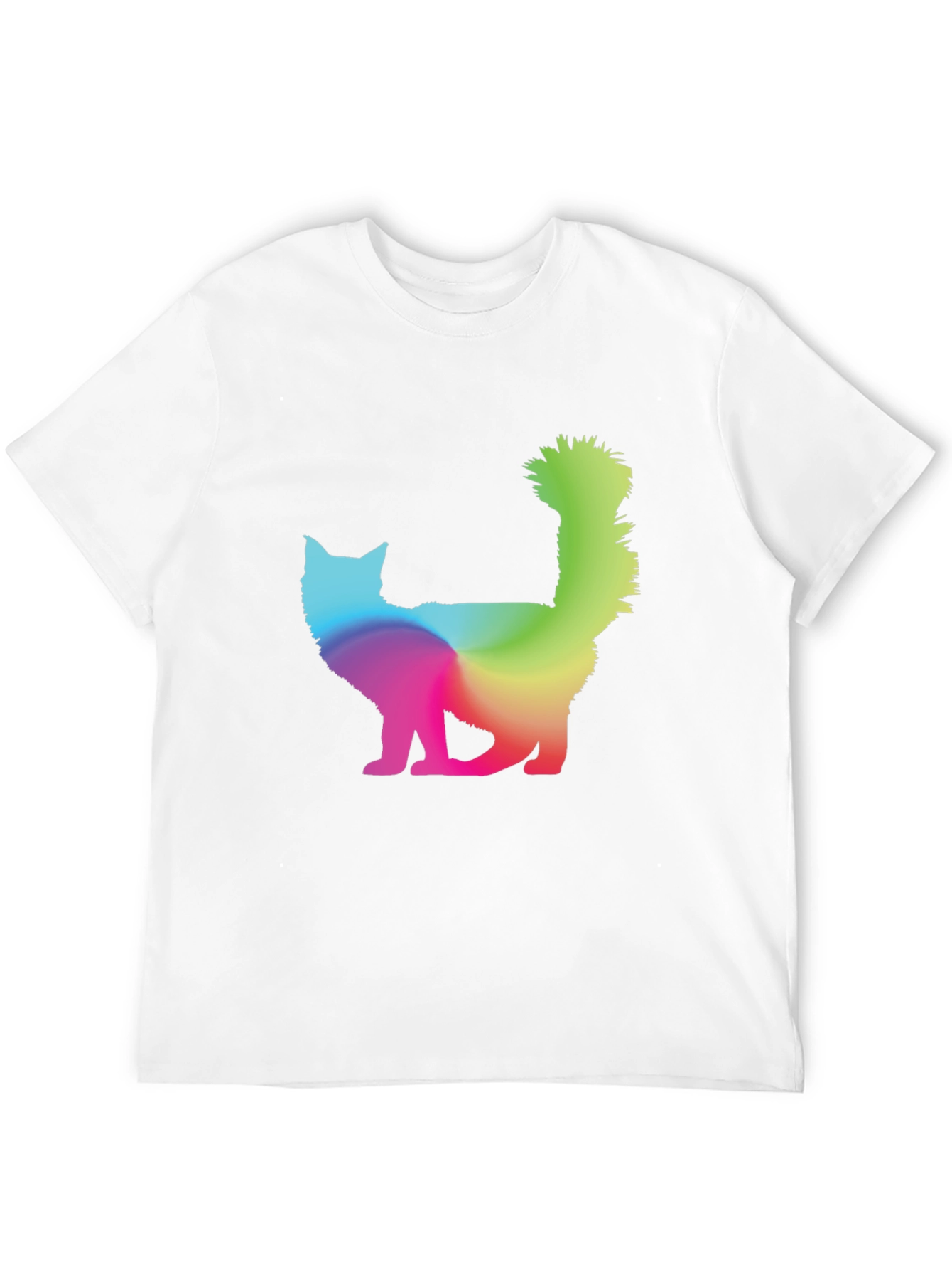 Rainbow Cat Graphic T-Shirt - Mens Black Tee