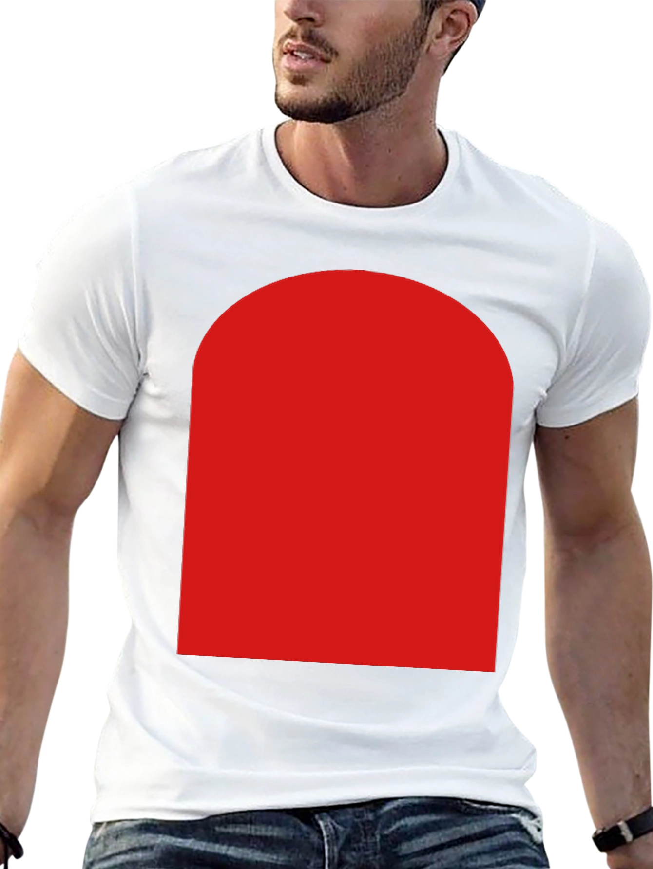 Bold Red Arch Graphic Black T-Shirt