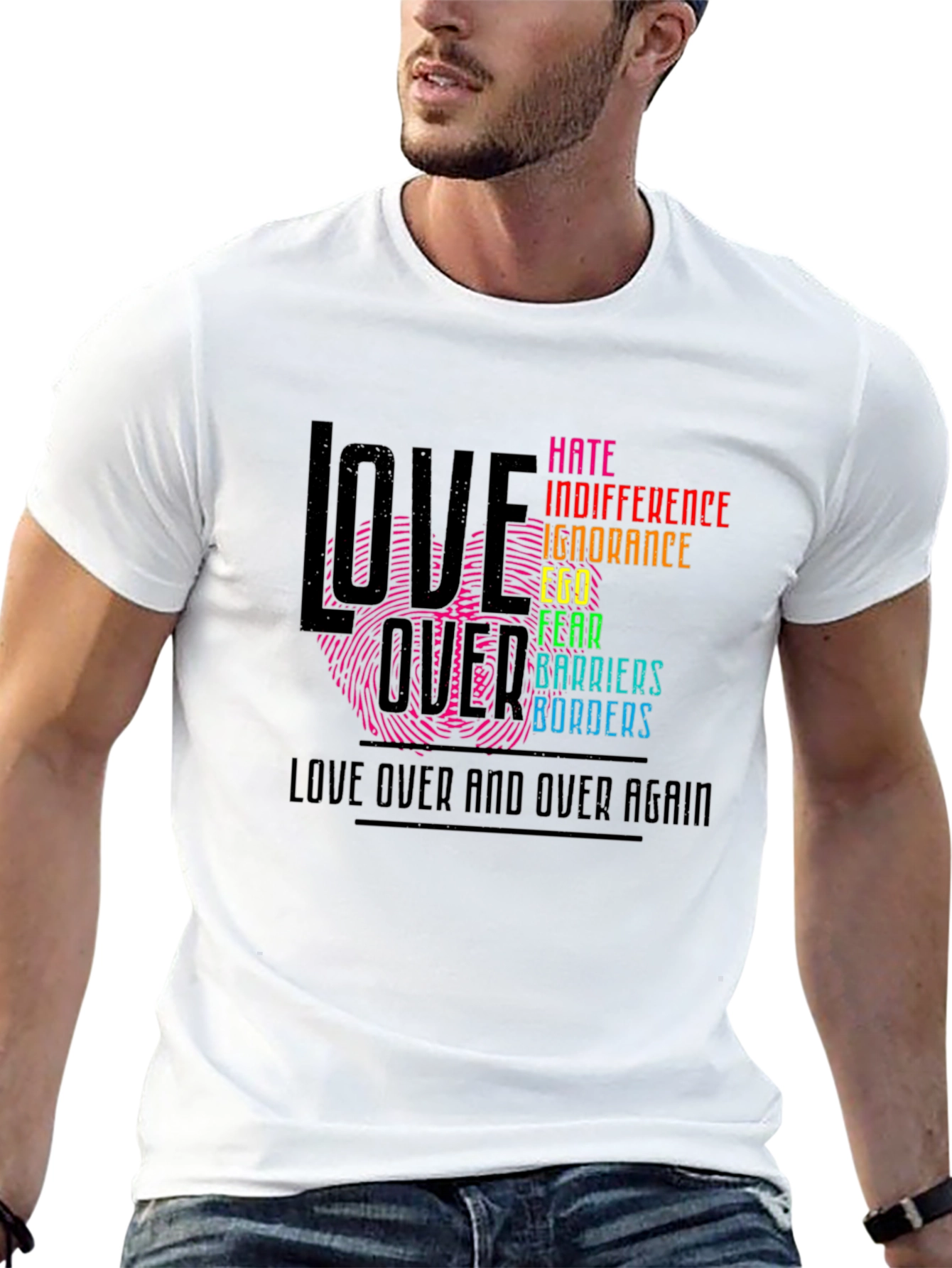 Love Over Hate Graphic T-Shirt