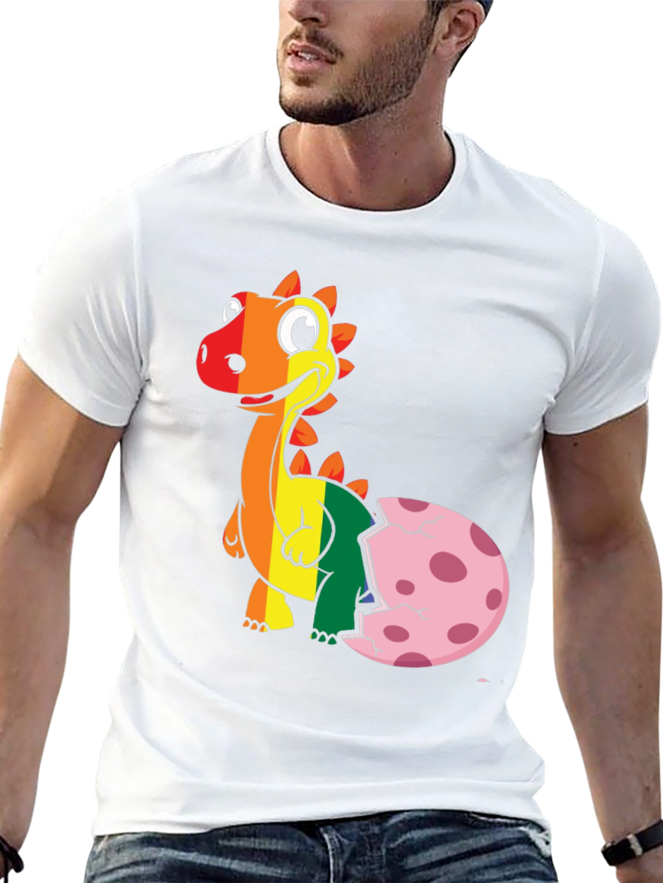 Rainbow Dinosaur Hatching T-Shirt