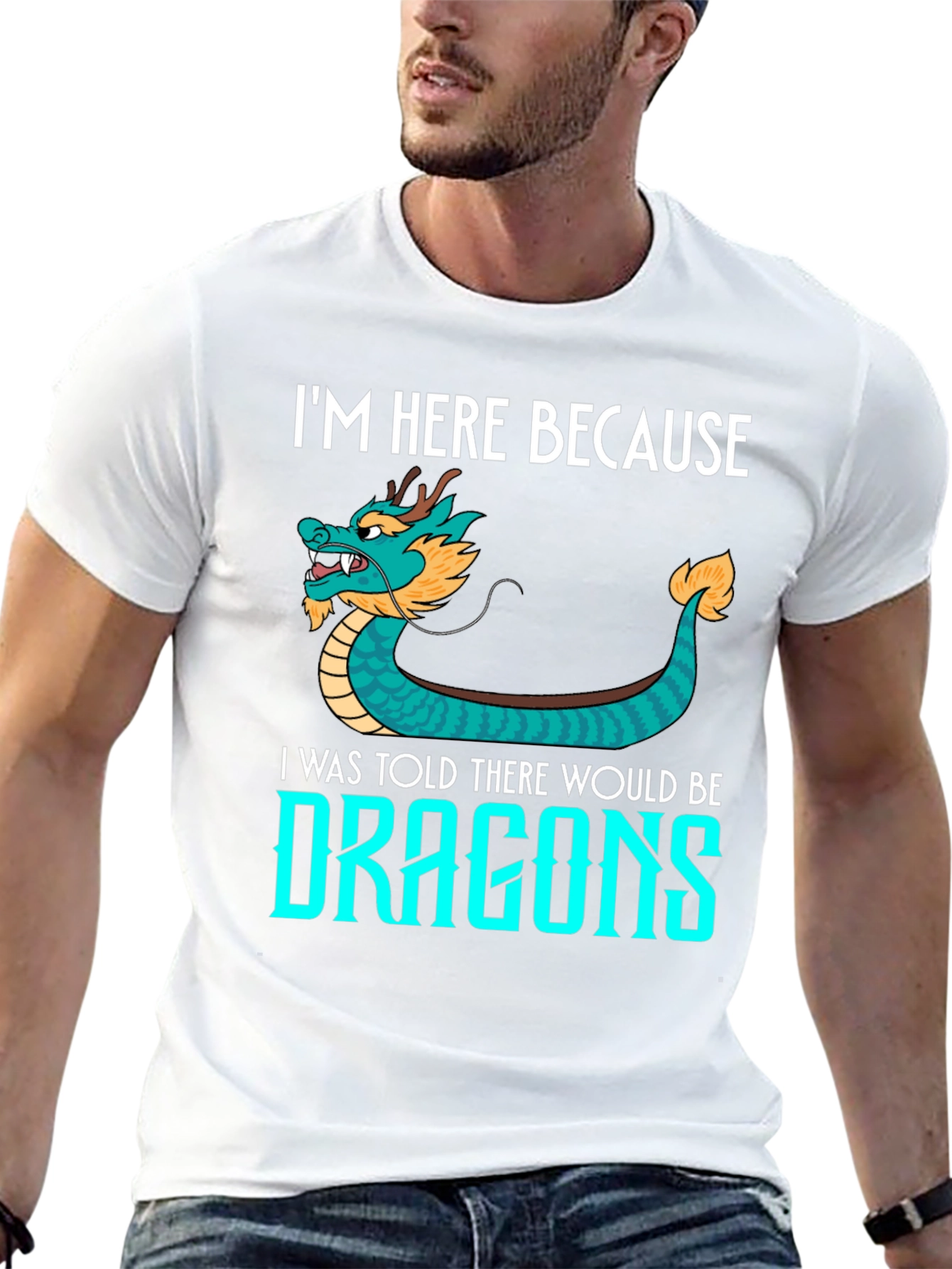 Dragon Graphic Tee - Im Here Because Dragons!
