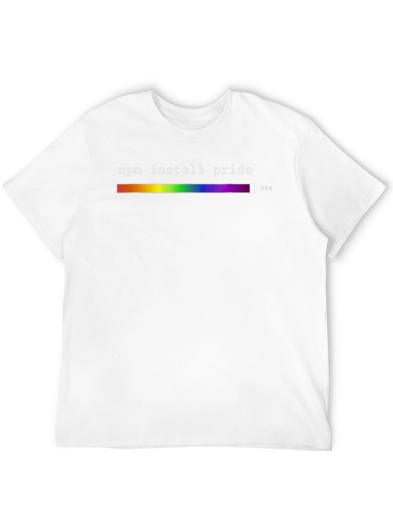 NPM Install Pride T-Shirt - Rainbow Progress Bar