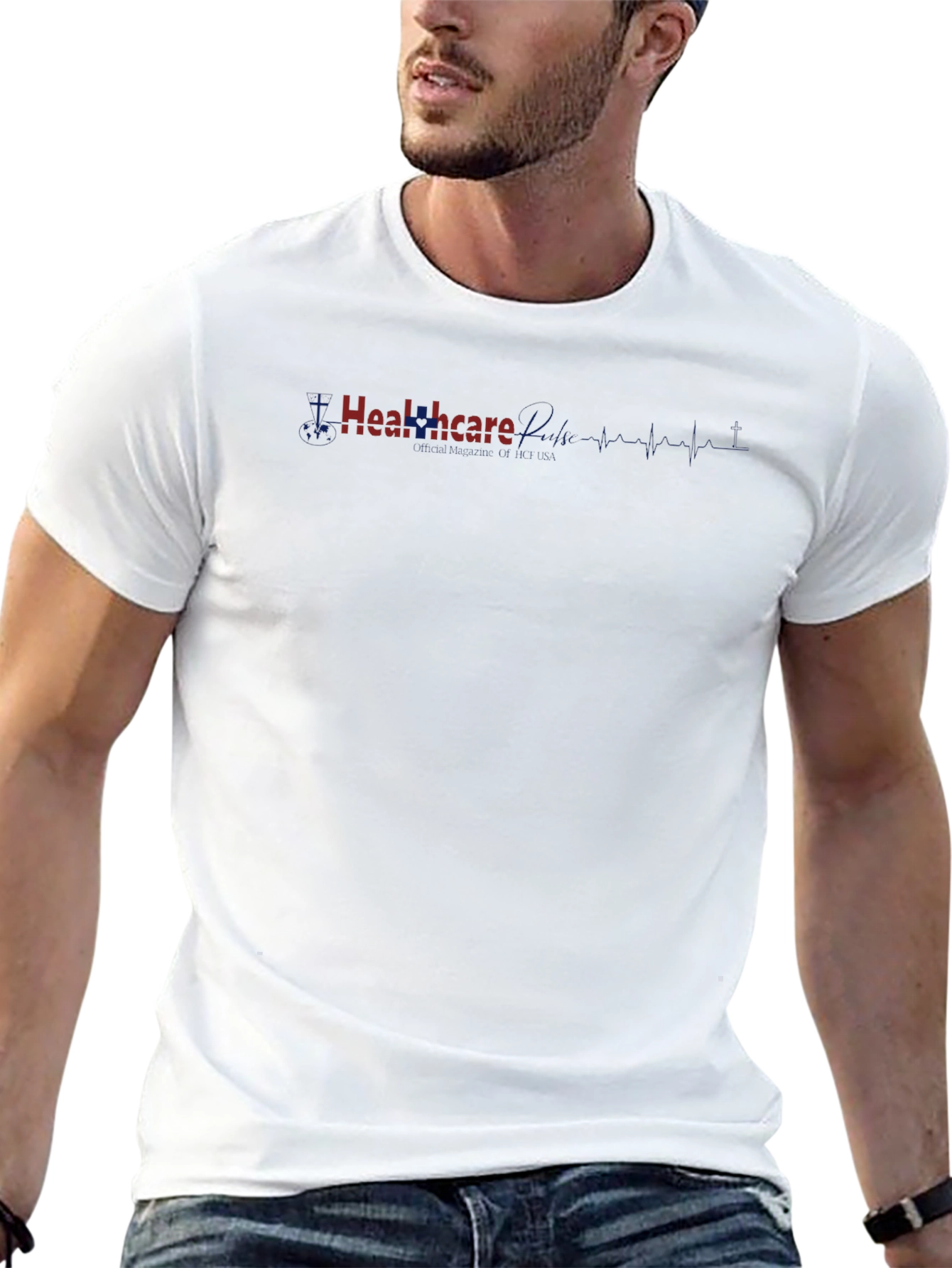 Healthcare Tee: Patriotic Heartbeat Design