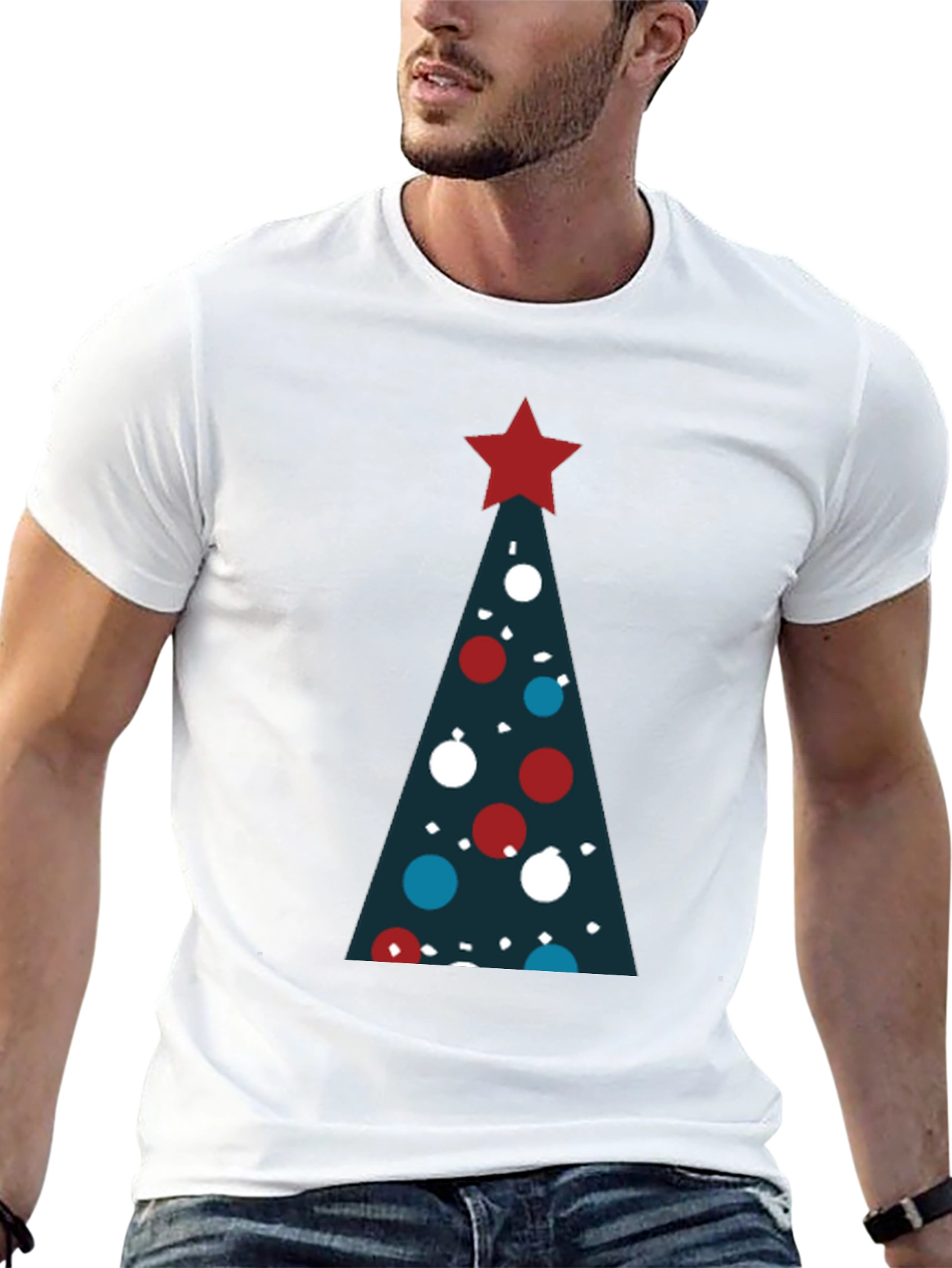 Festive Christmas Tree Graphic T-Shirt