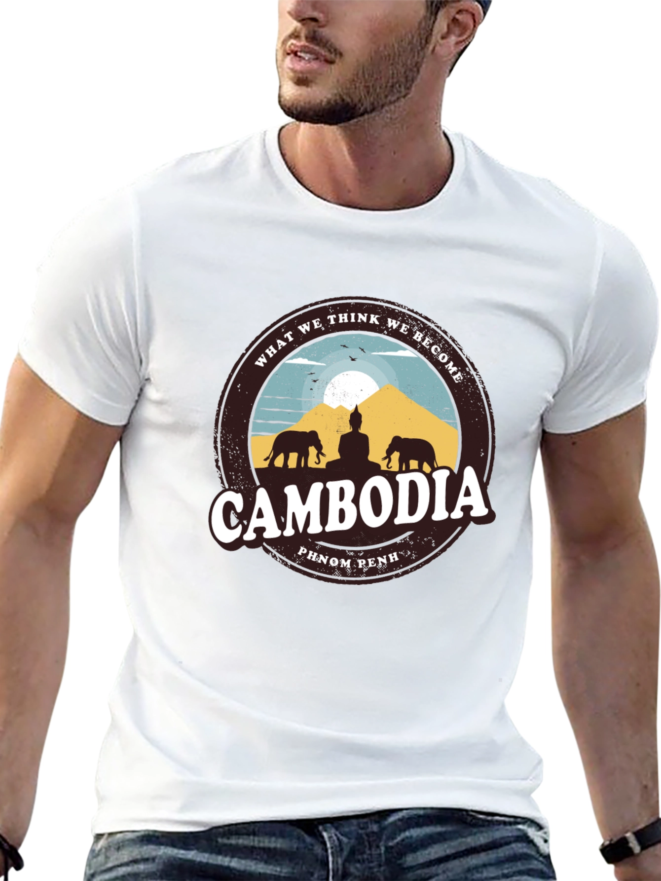 Cambodia Phnom Penh Mens Black Graphic Tee