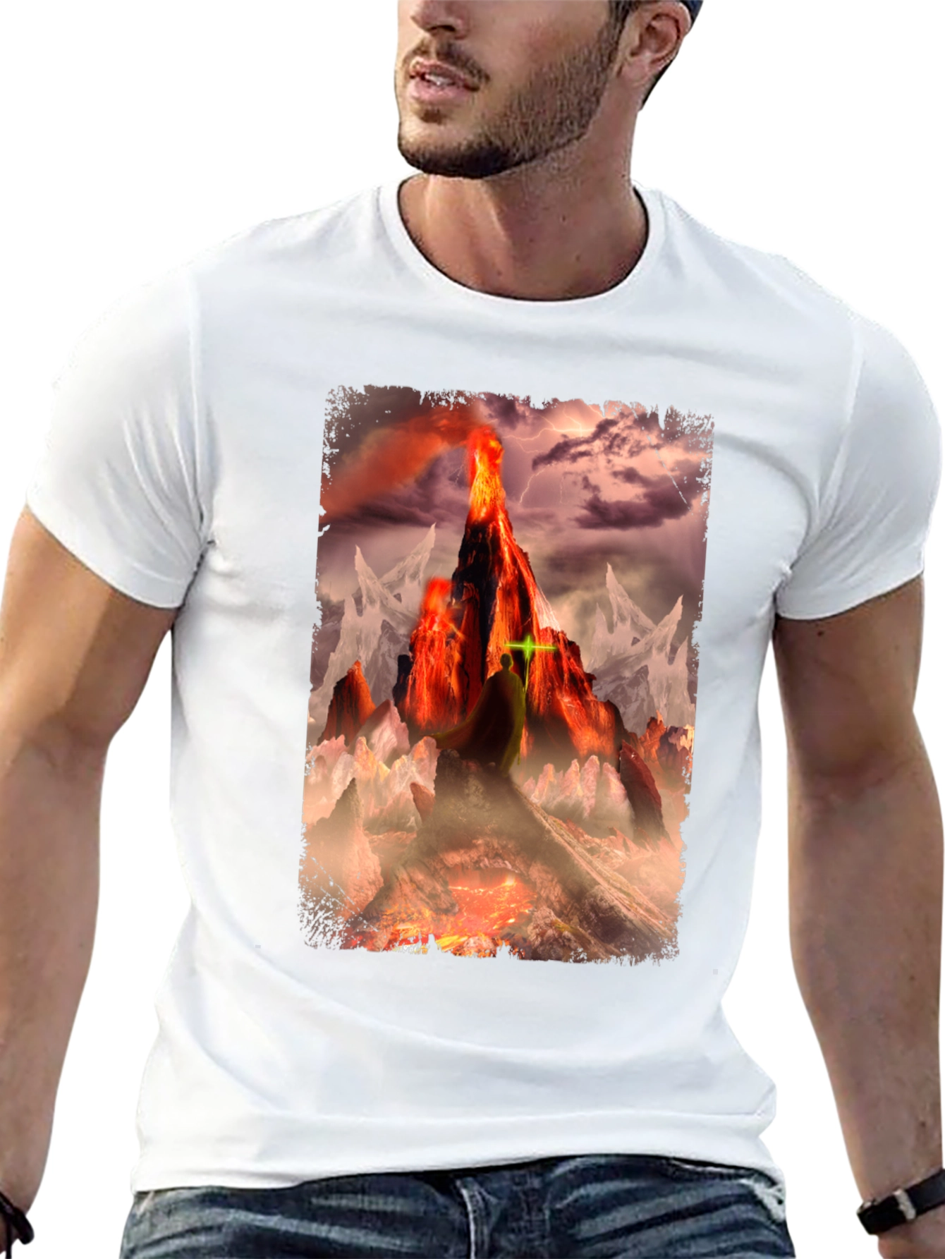 Volcano Fantasy Graphic T-Shirt - Dark Apparel