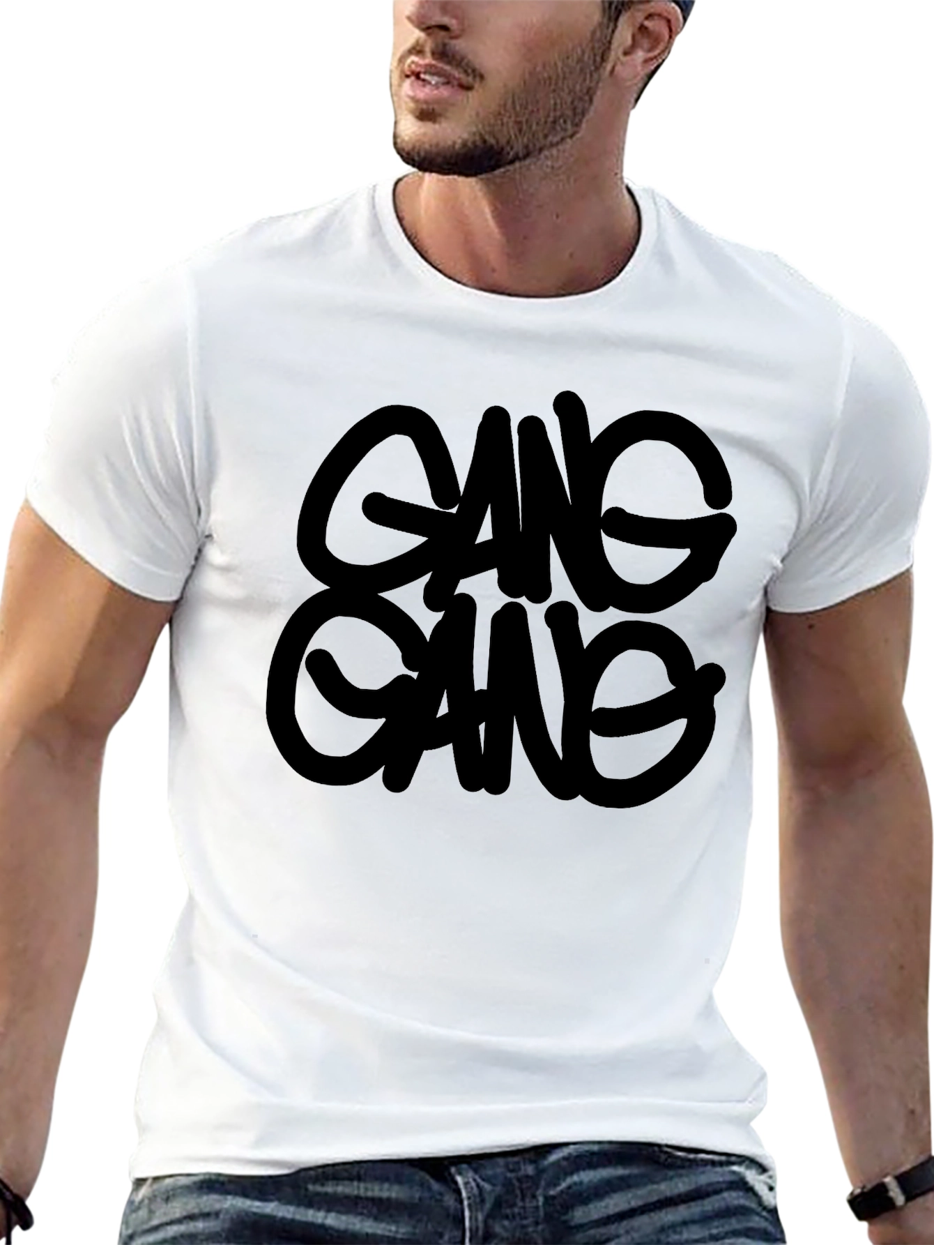 Gang Gang Graphic Print Black T-Shirt