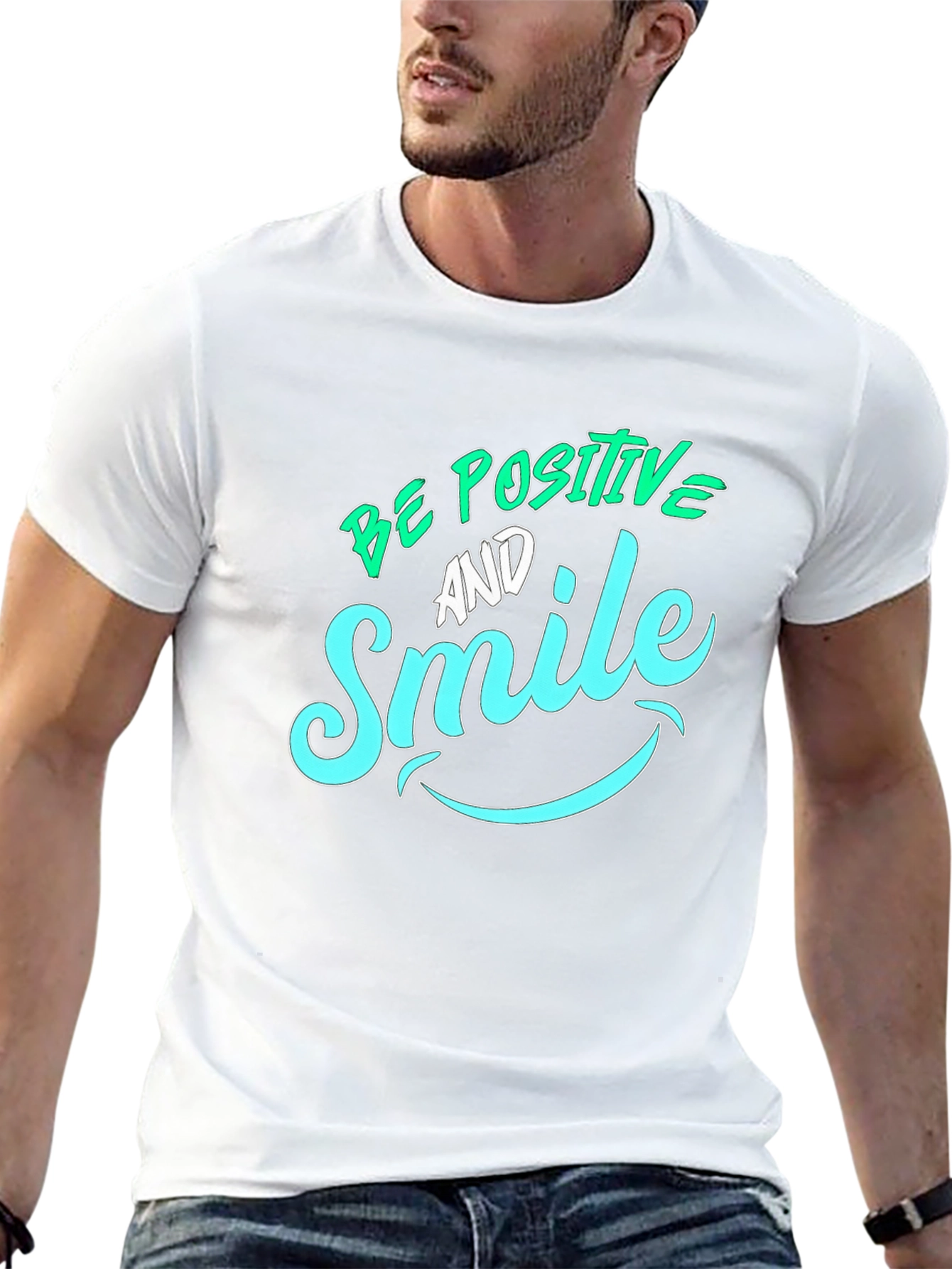 Be Positive & Smile Graphic T-Shirt