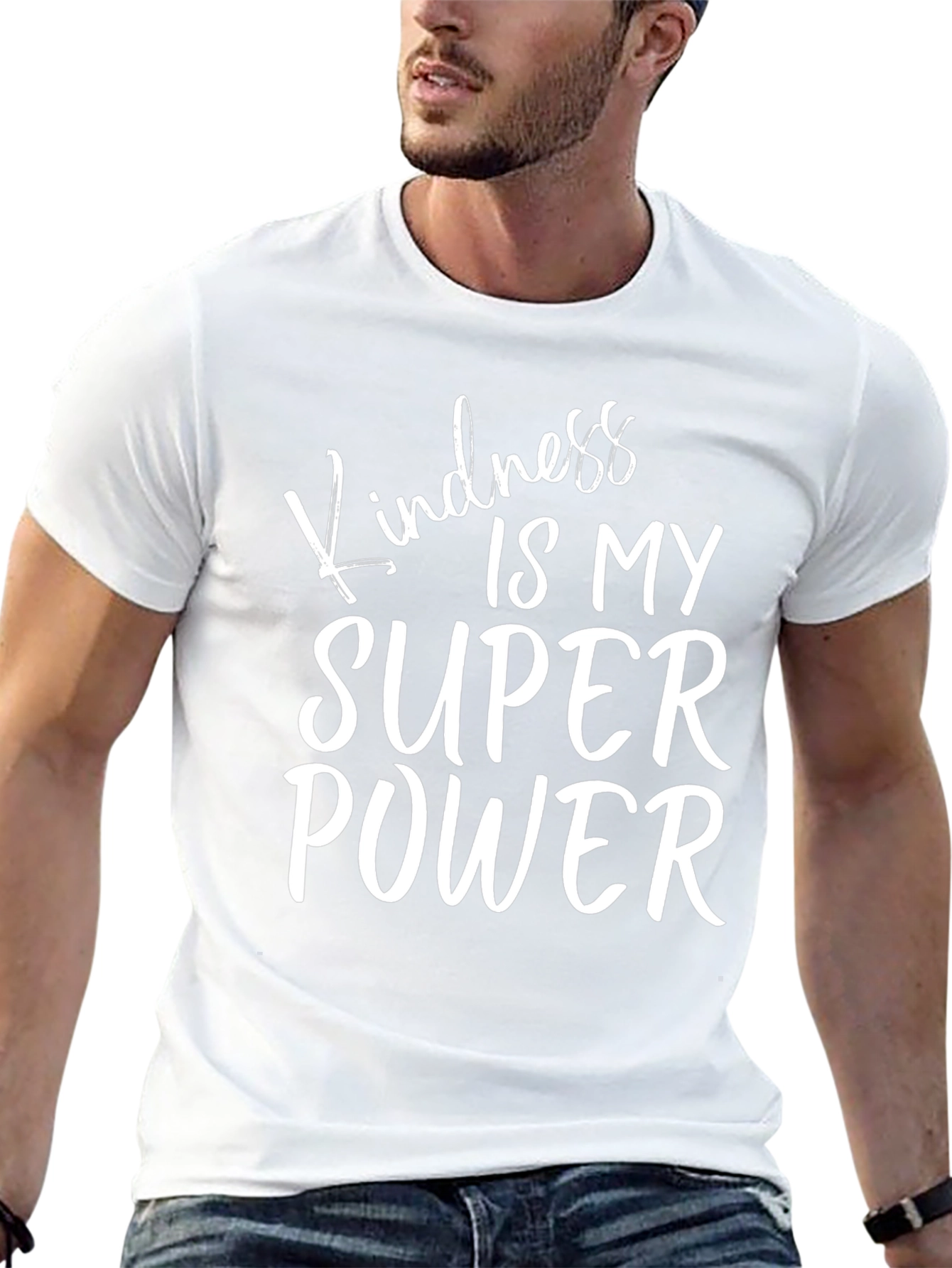Kindness Is My Super Power Black Graphic T-Shirt