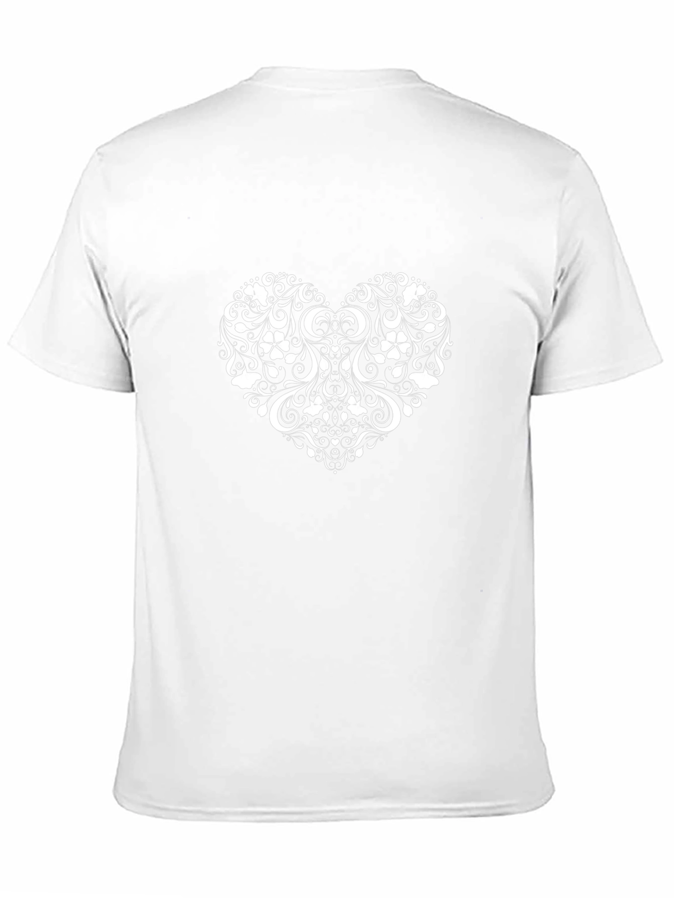 Floral Heart Print Black T-Shirt