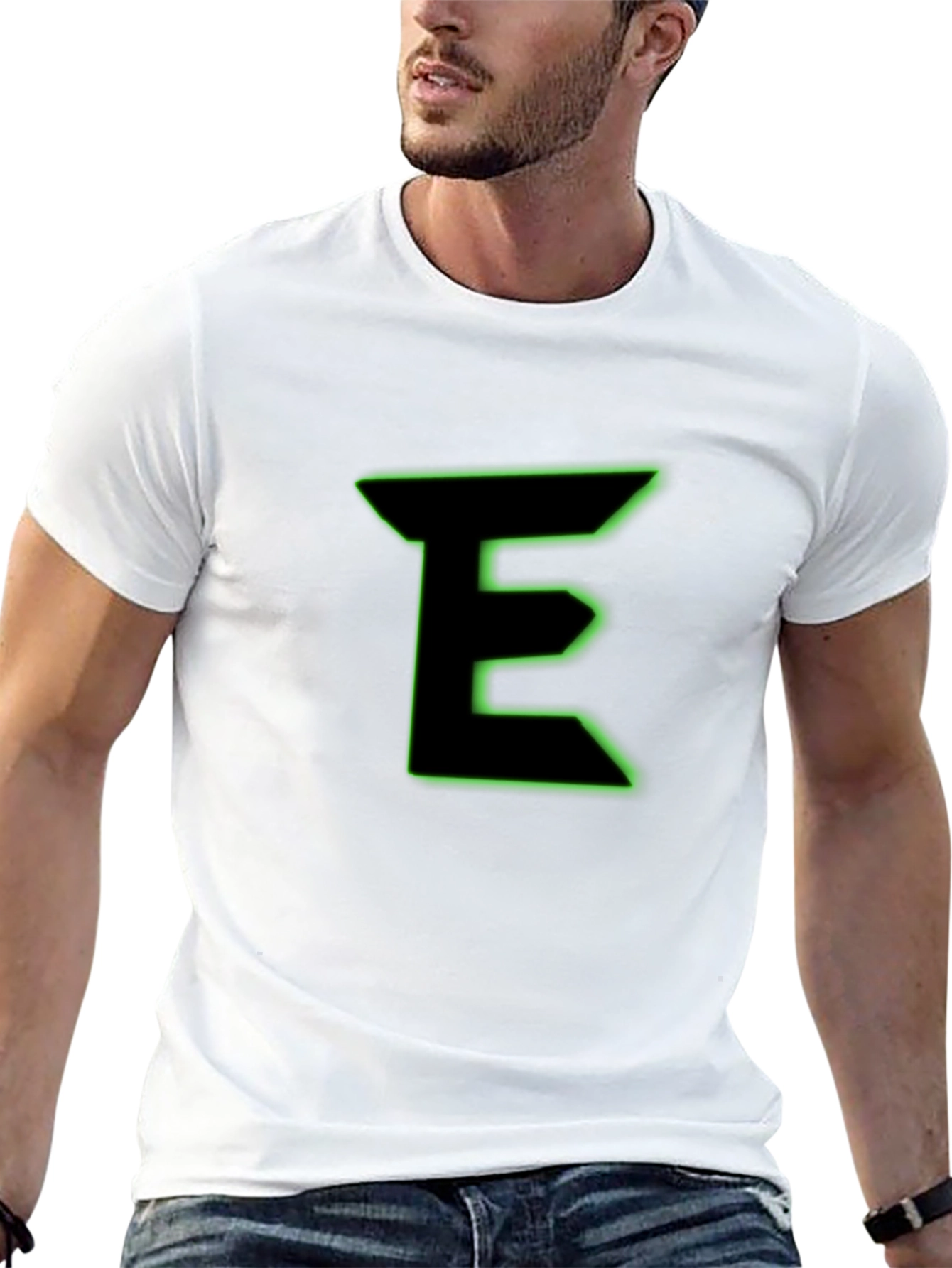 Neon E Graphic Black Tee