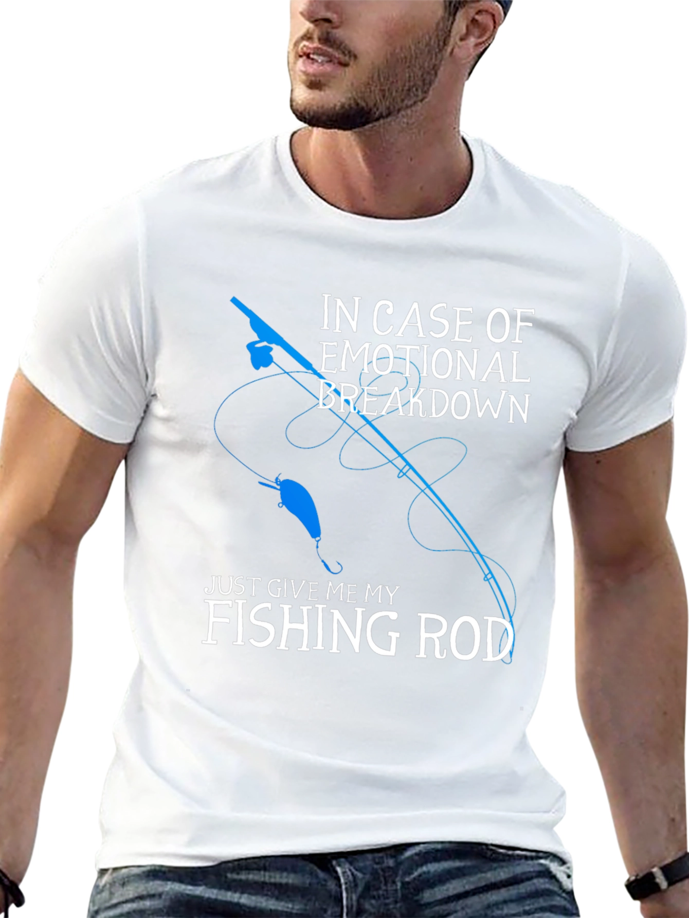 Fishing Rod Emotional Breakdown Graphic Tee