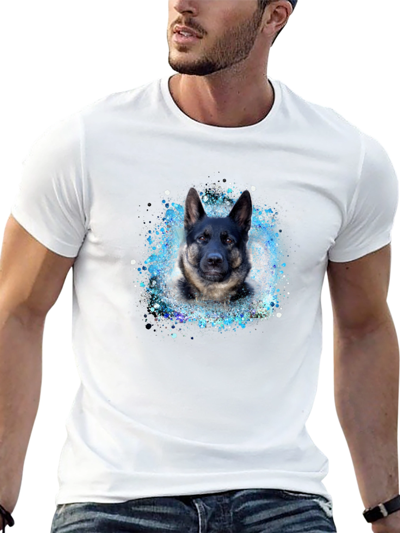 German Shepherd Watercolor T-Shirt