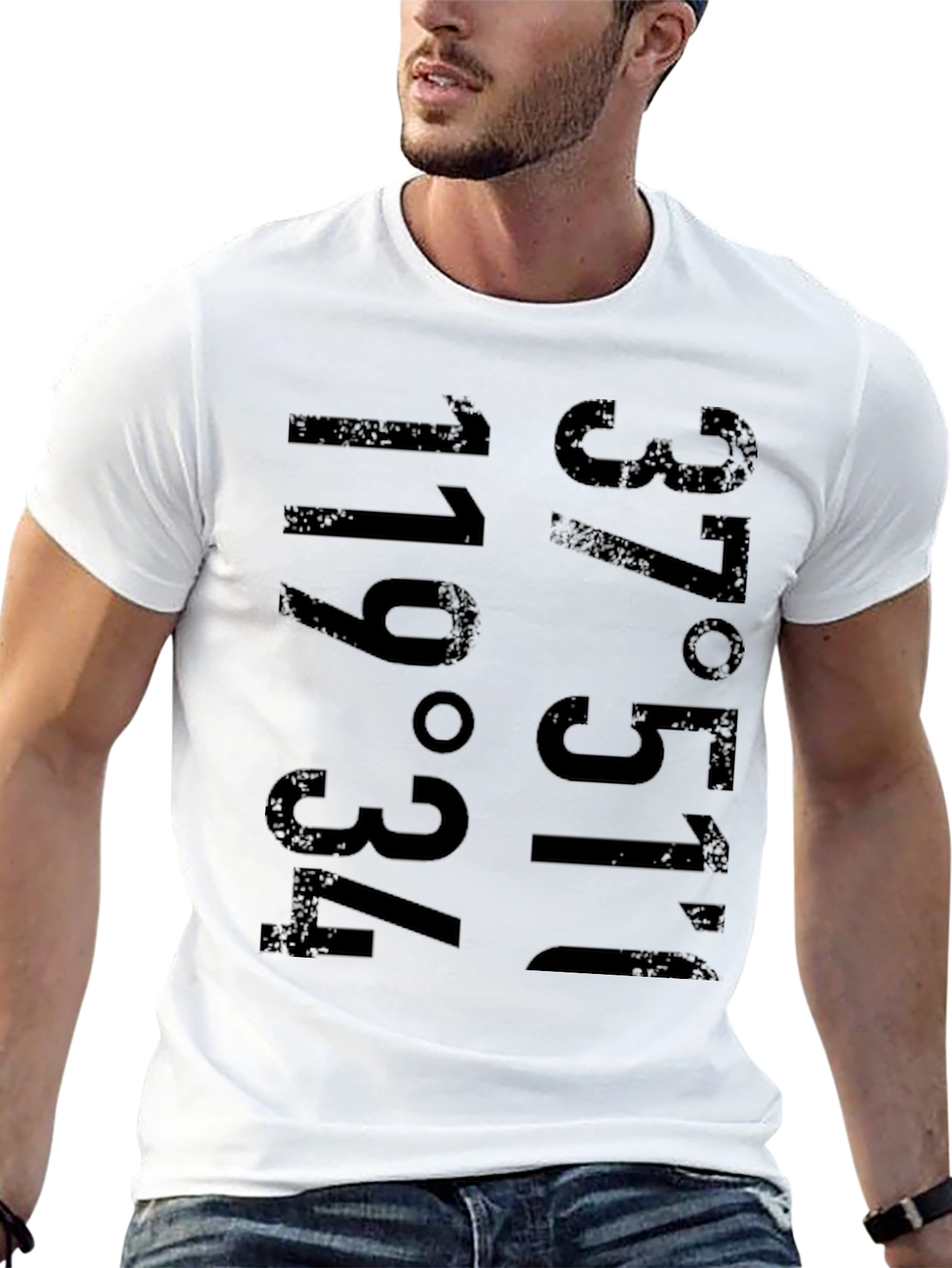 Latitude Longitude Graphic Tee - Black