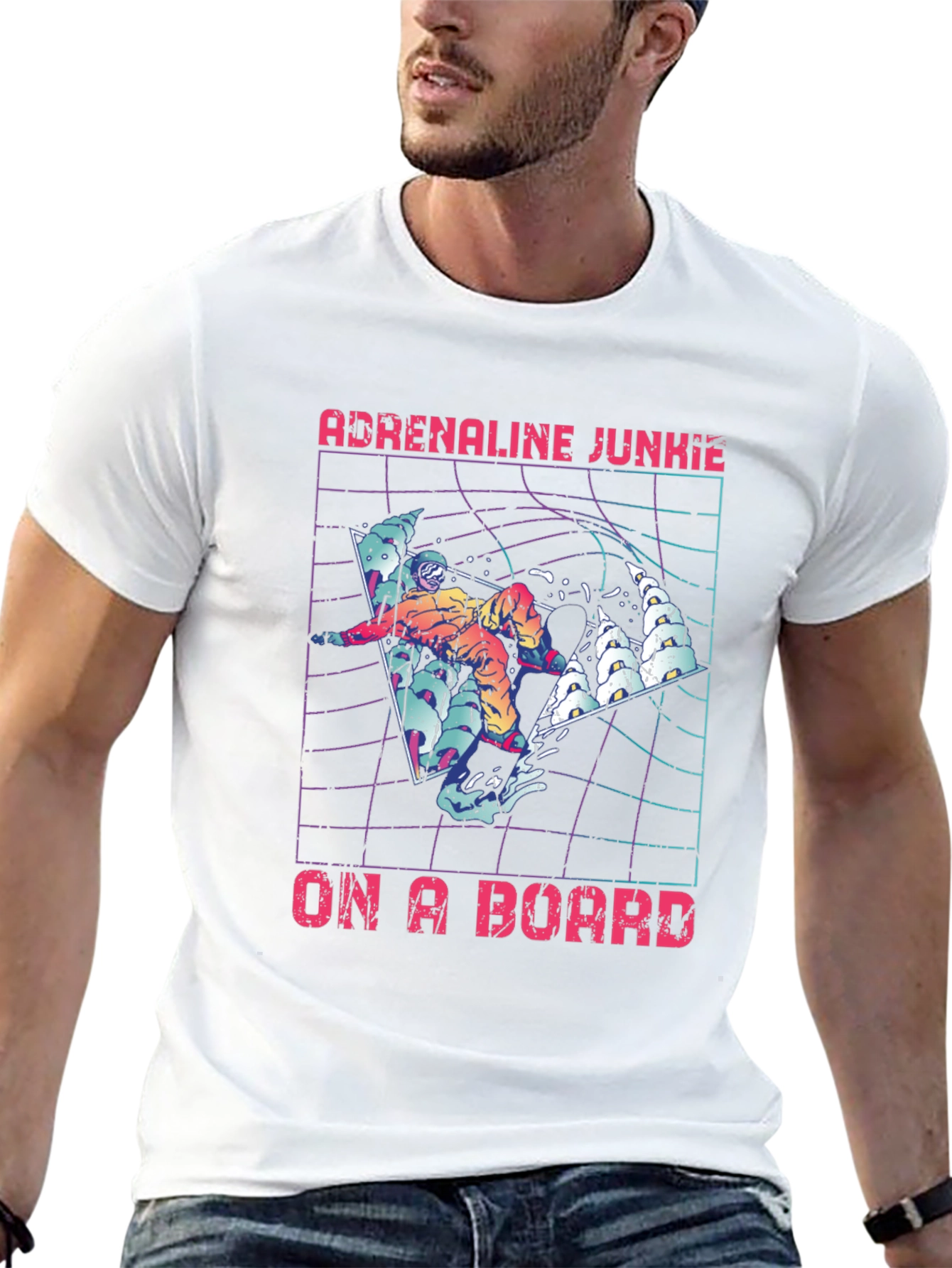 Adrenaline Junkie On A Board Graphic Tee