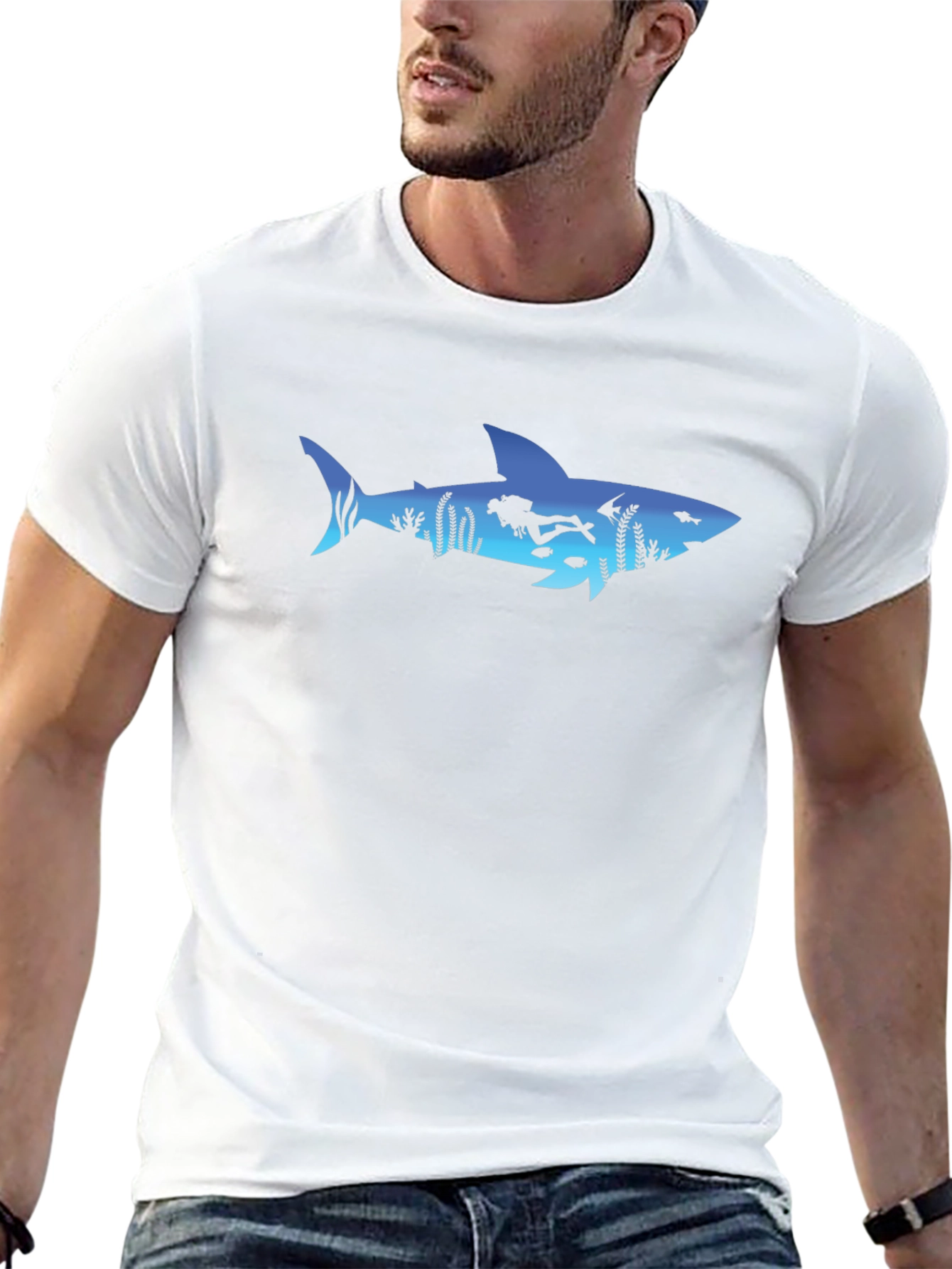 Shark Diver Graphic Tee