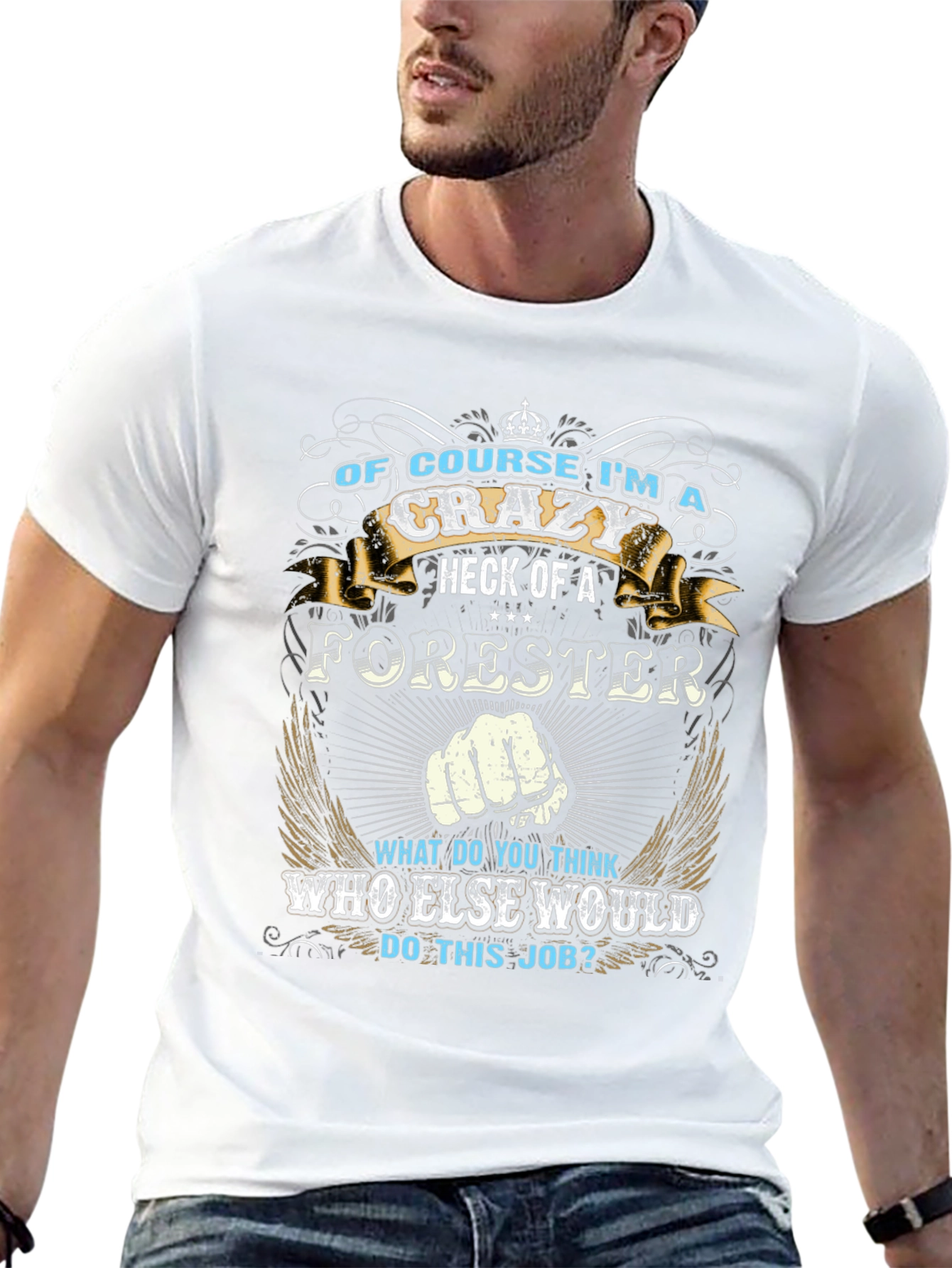 Crazy Forester Graphic T-Shirt - Novelty Tee