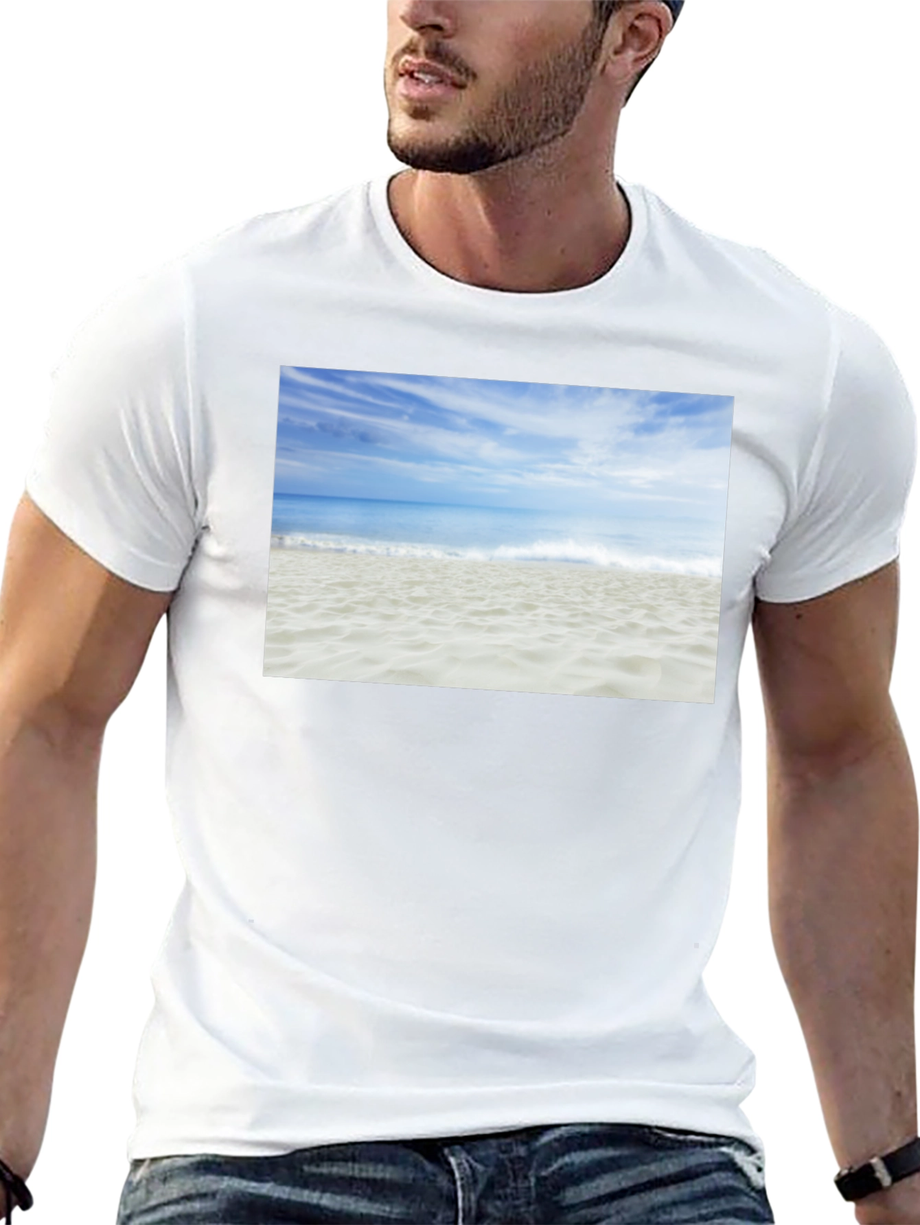 Beach Scene Graphic Tee - Coastal Vibes