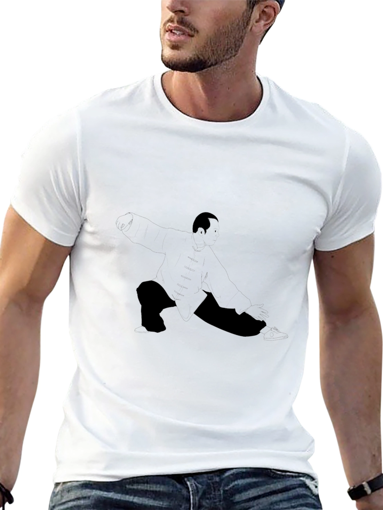 Mens Black Graphic Print Crew Neck T-Shirt