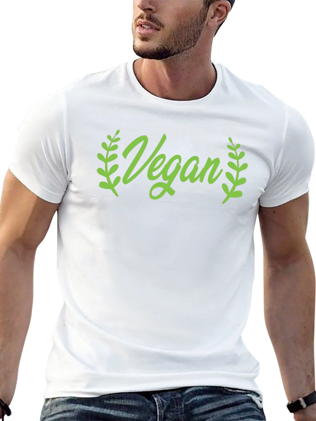 Vegan Green Graphic Crew Neck T-Shirt