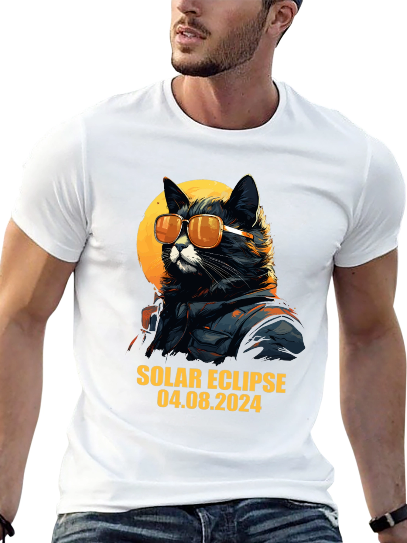 Solar Eclipse 2024 Cat T-Shirt