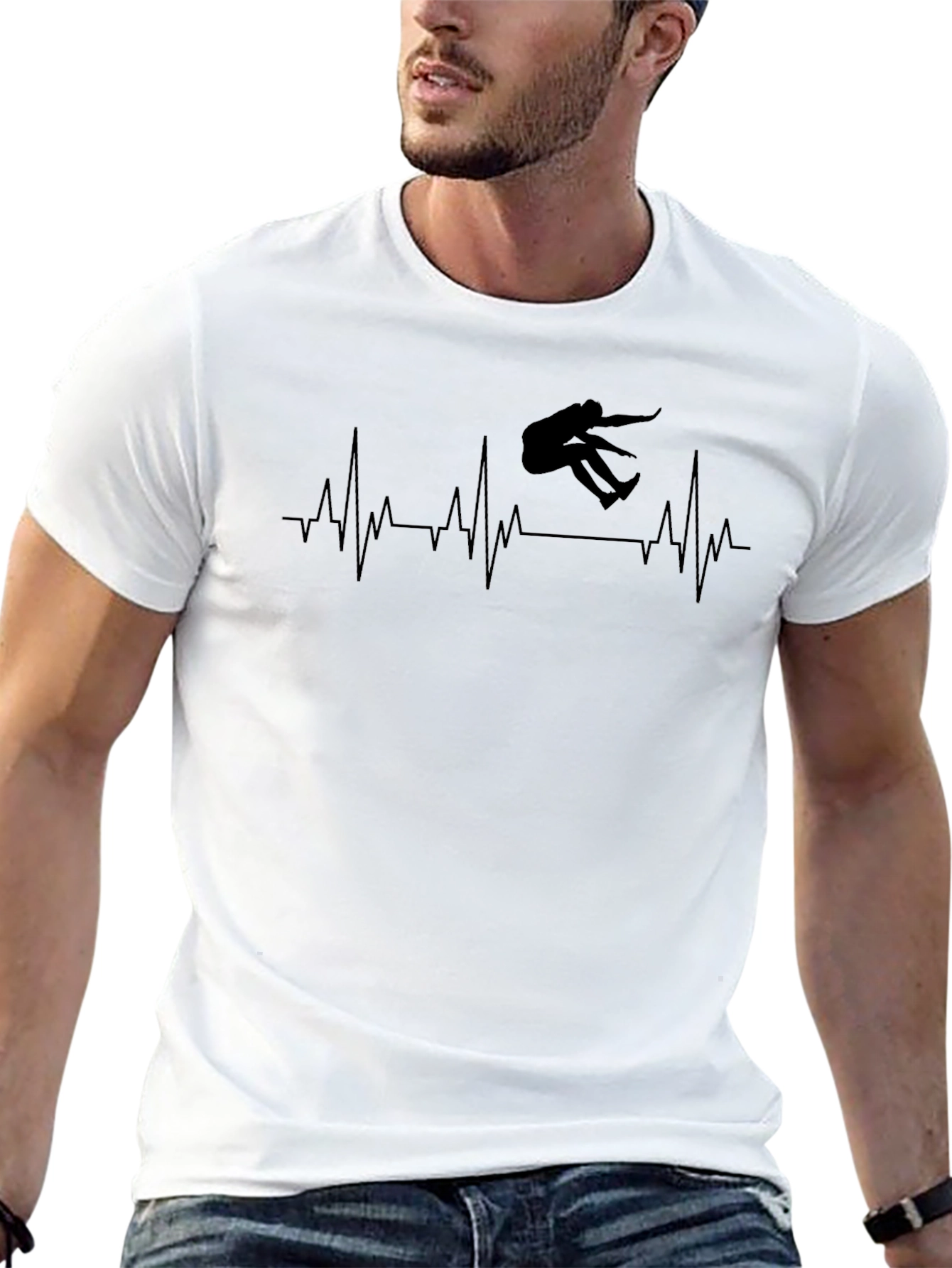 Skateboarding Heartbeat Graphic T-Shirt